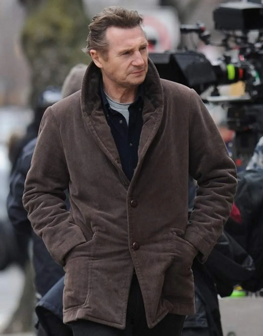 A Walk Among the Tombstones Liam Neeson Brown Corduroy Coat