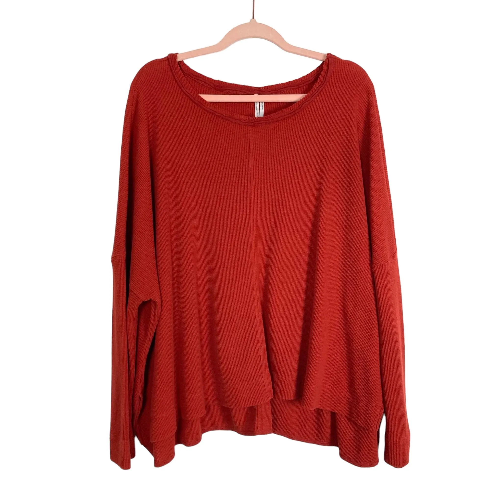 Anthropologie Red Thermal Top- Size XL