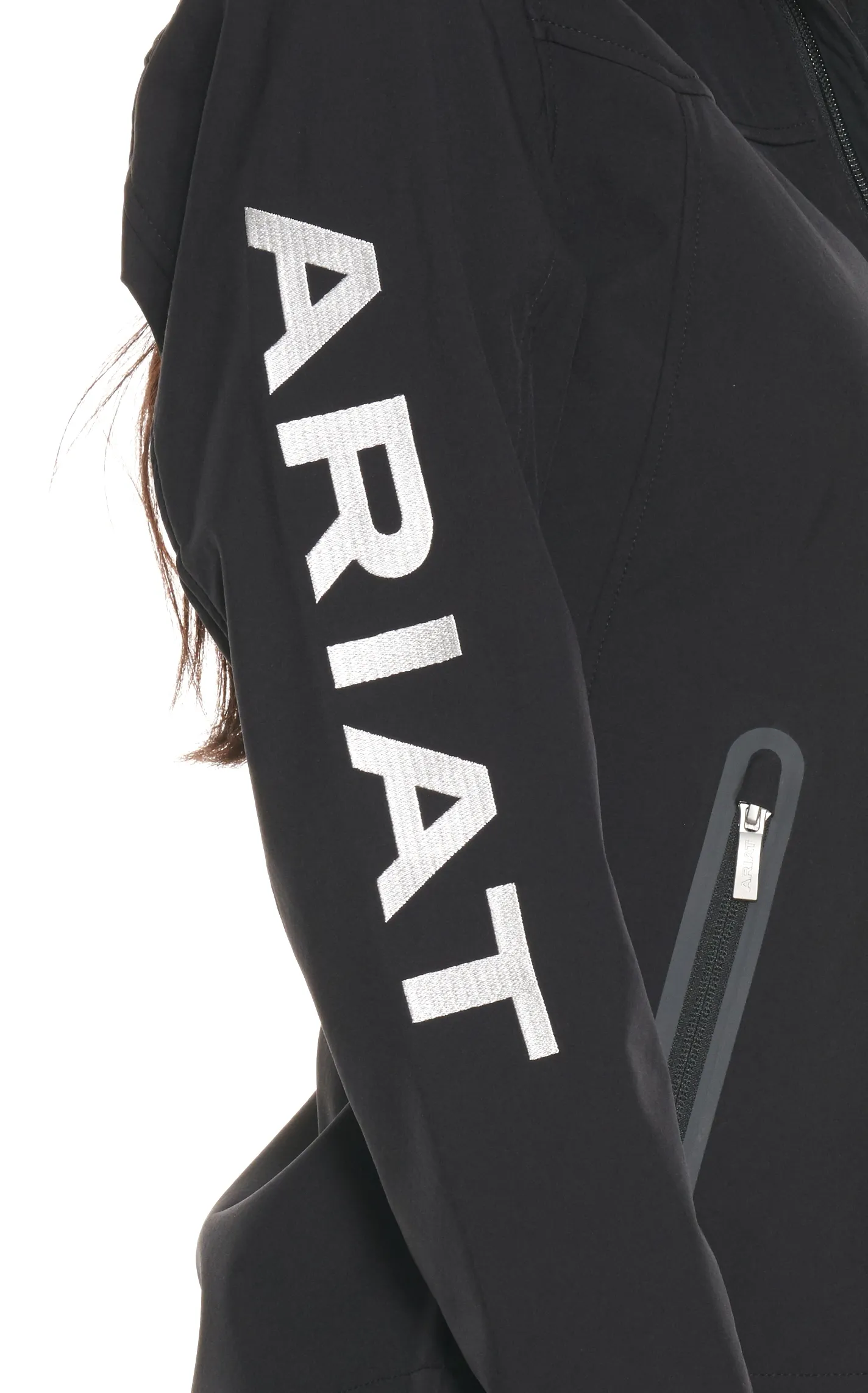 Ariat Women's Black with White Logo Team Softshell Jacket