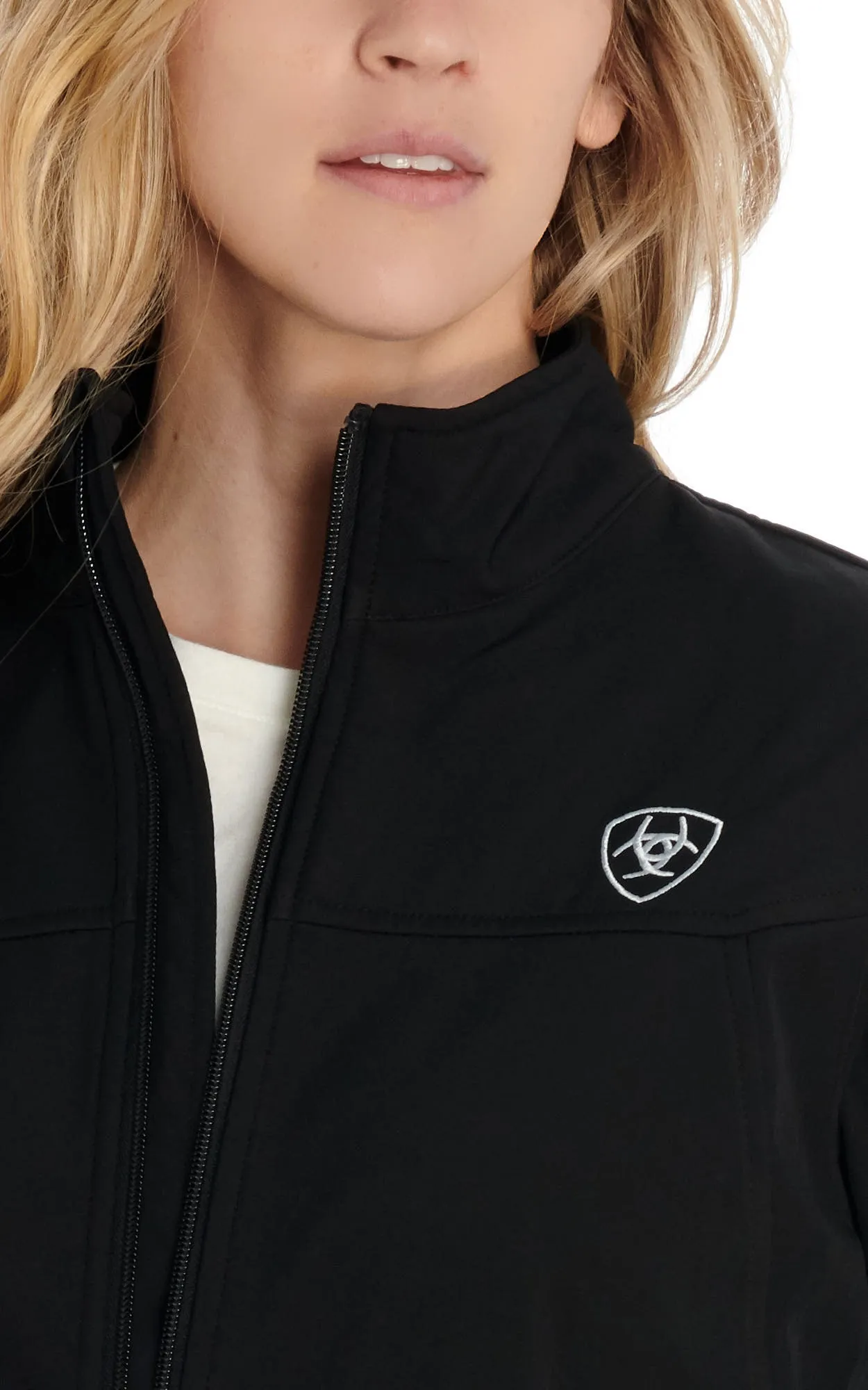 Ariat Women's Black with White Logo Team Softshell Jacket