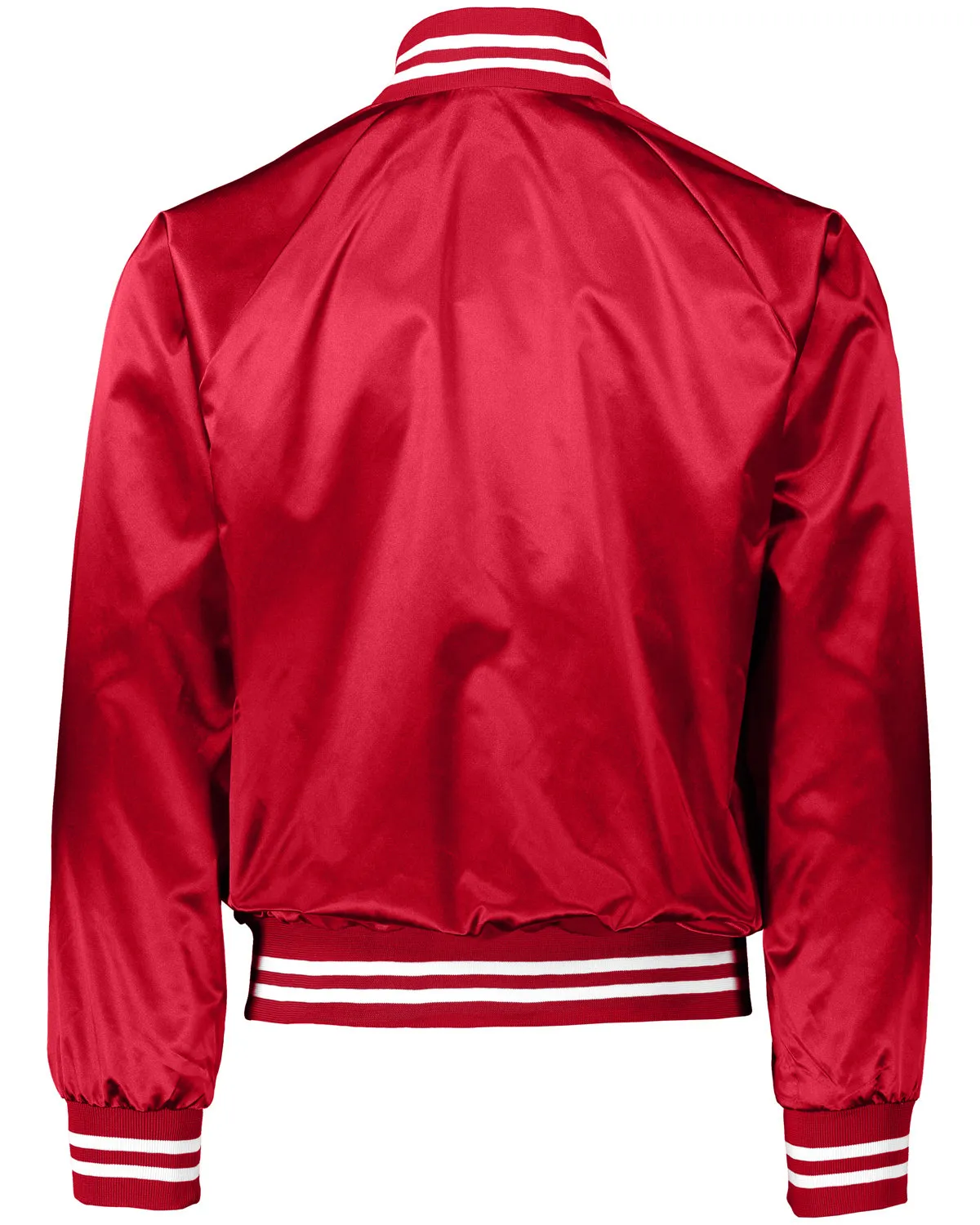 Augusta Sportswear 3610 Satin Baseball Jacket Striped Trim SKU: 3610