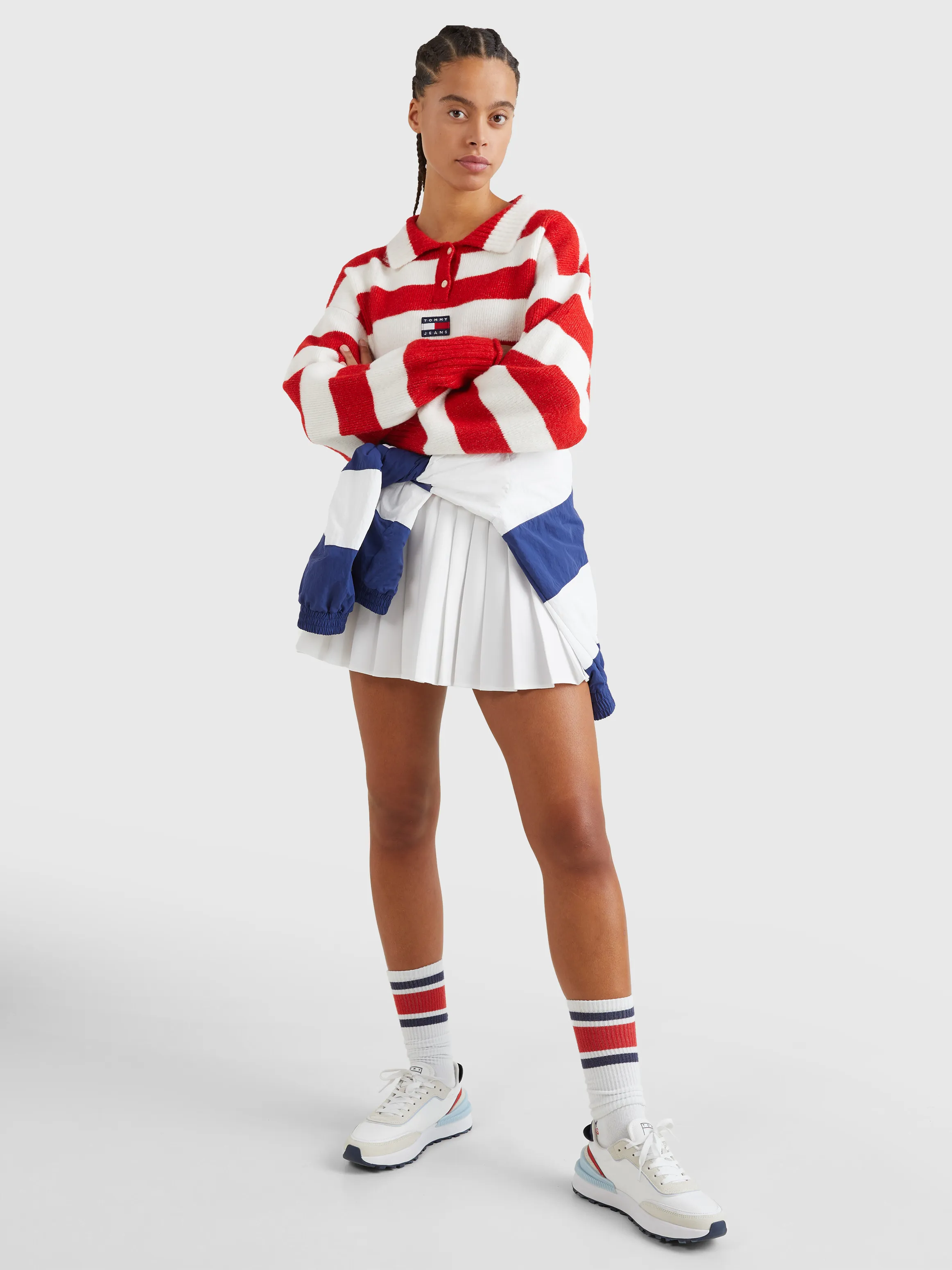 Badge Stripe Polo Jumper | Sweatshirts & Hoodies | Tommy Jeans