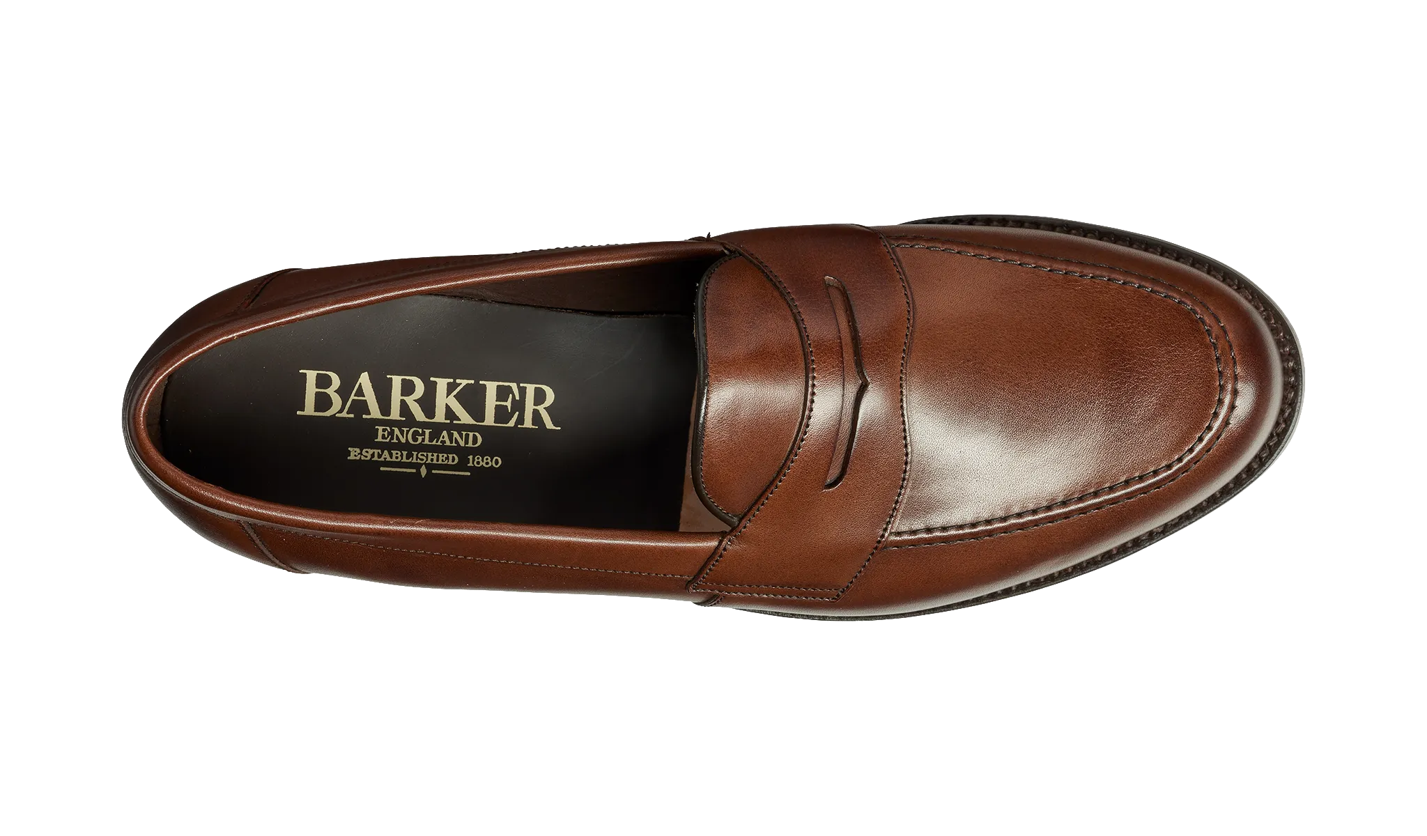 Barker Porthsmouth Traditional American Loafer - Dark Walnut Calf