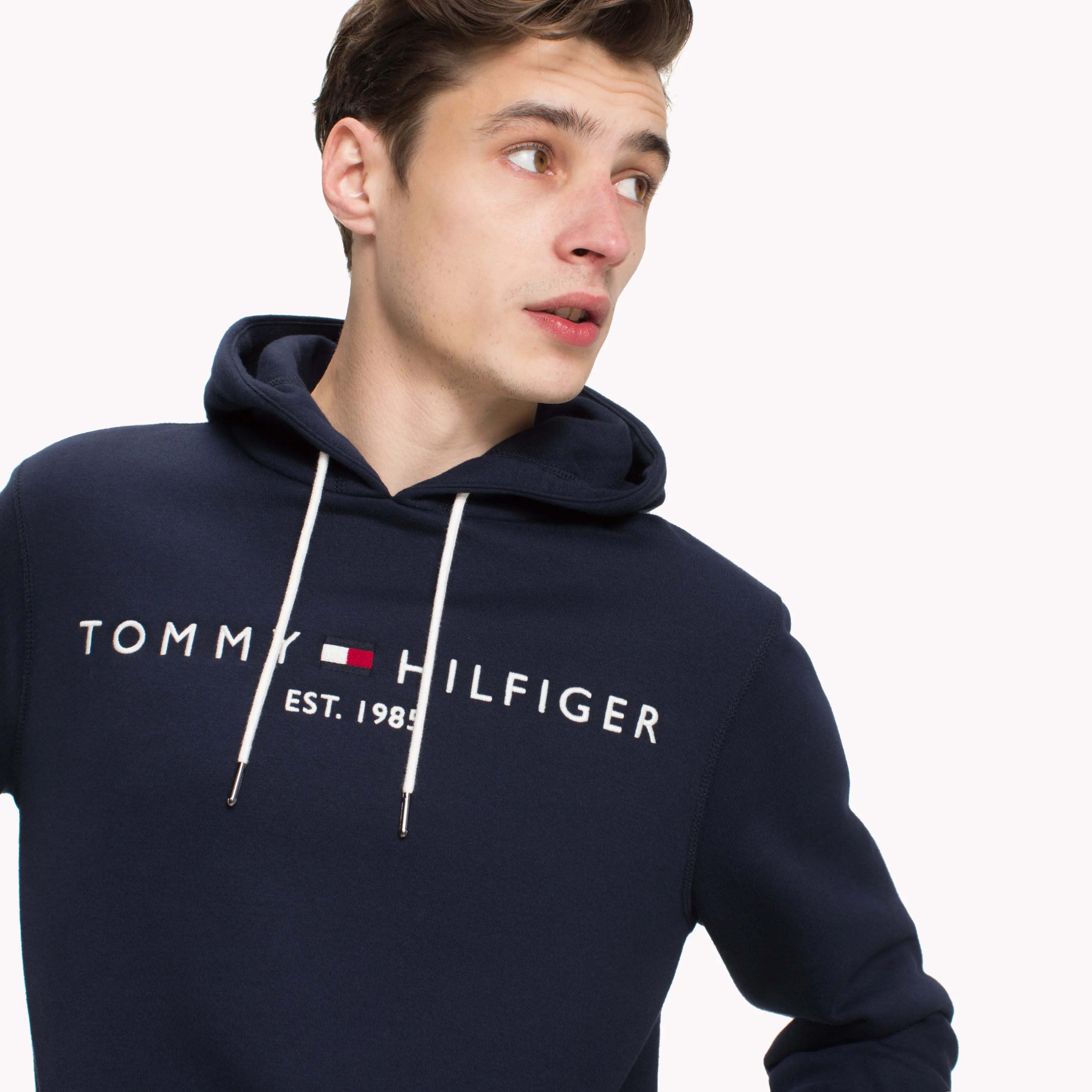 Blue Drawstring Logo Hoodie | Sweatshirts & Hoodies | Tommy Hilfiger