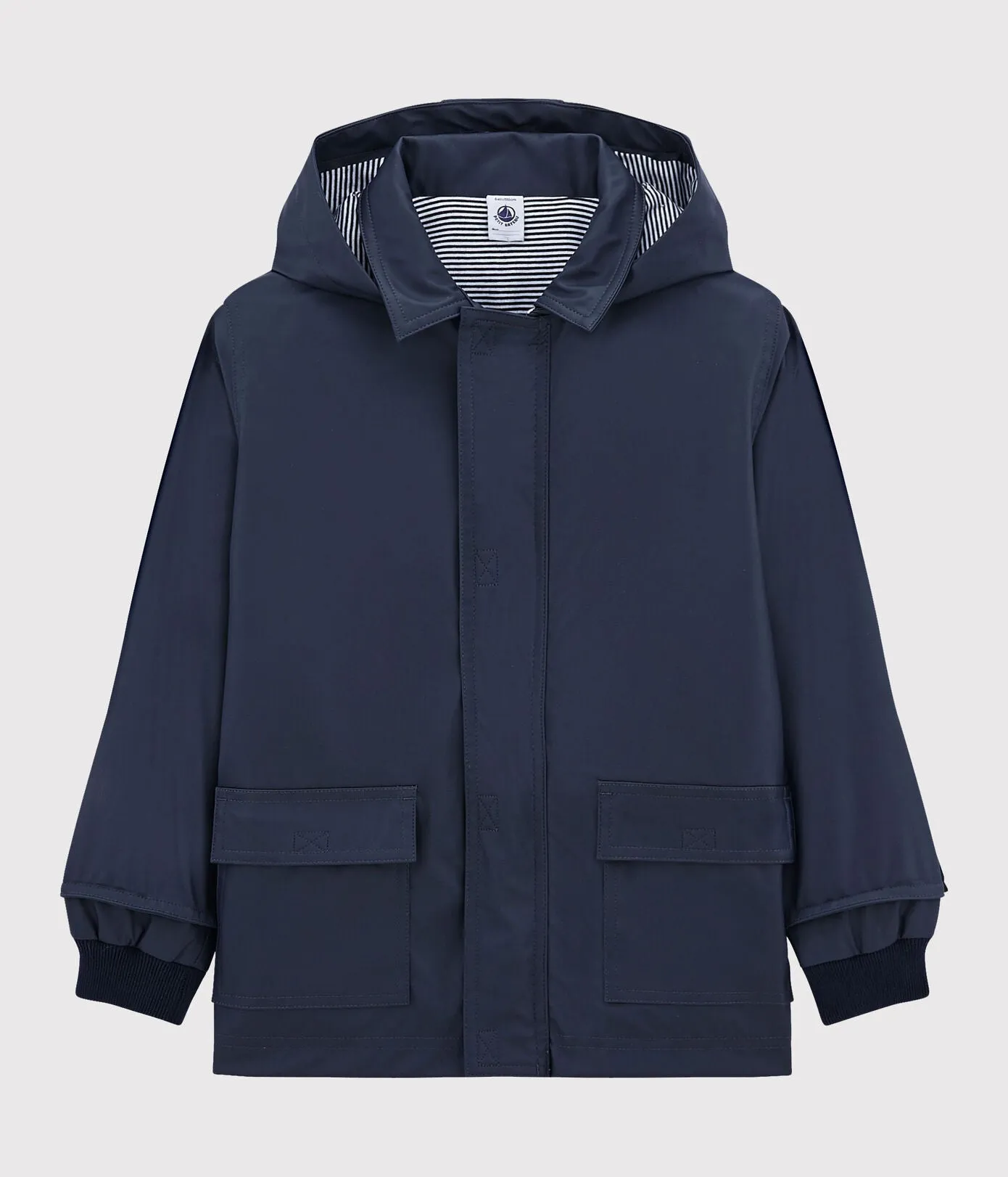 boys navy hooded rain coat