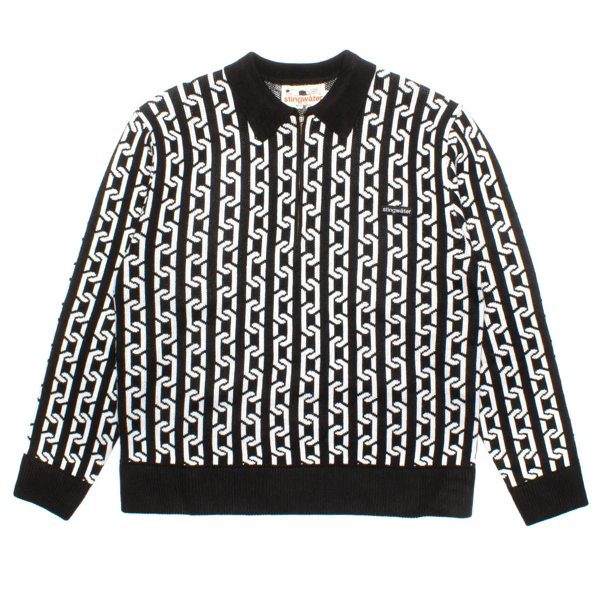 Chain Collared Half Zip Sweater