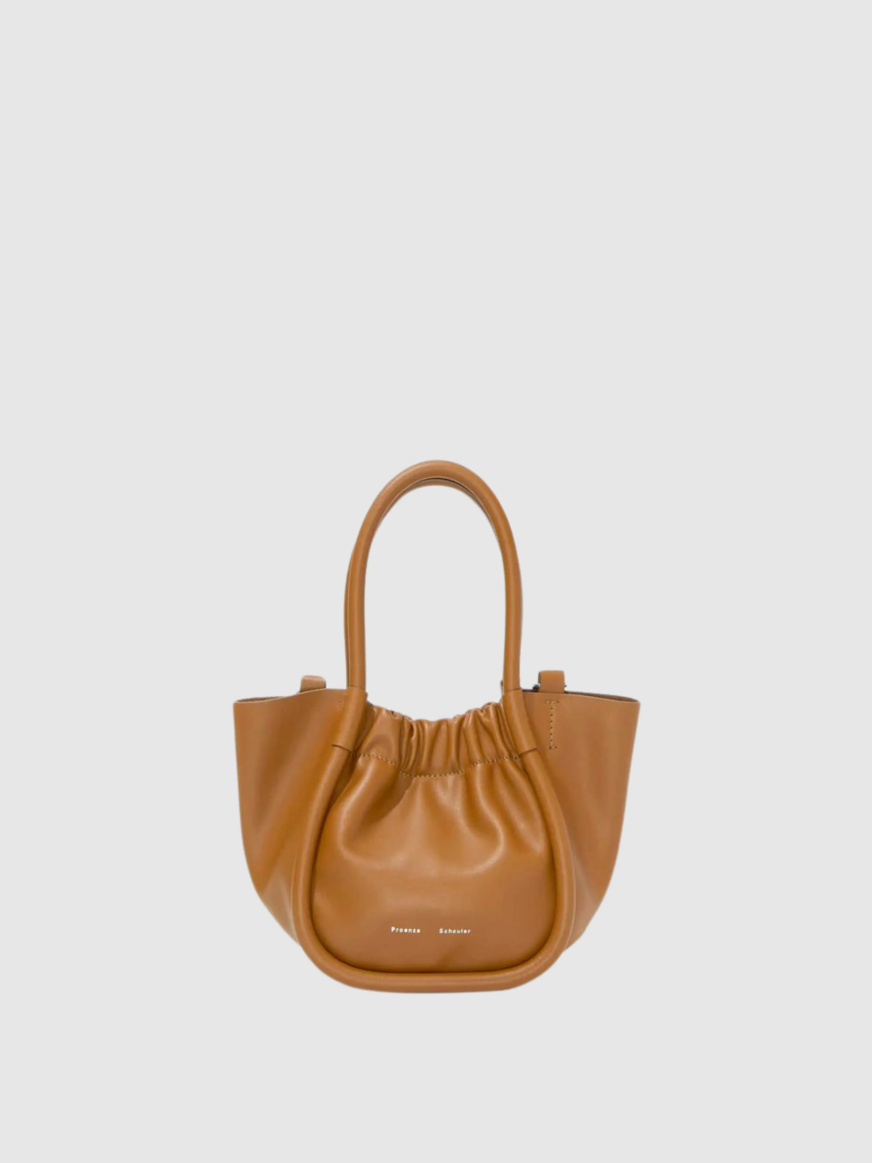 Cognac Extra Small Ruched Tote