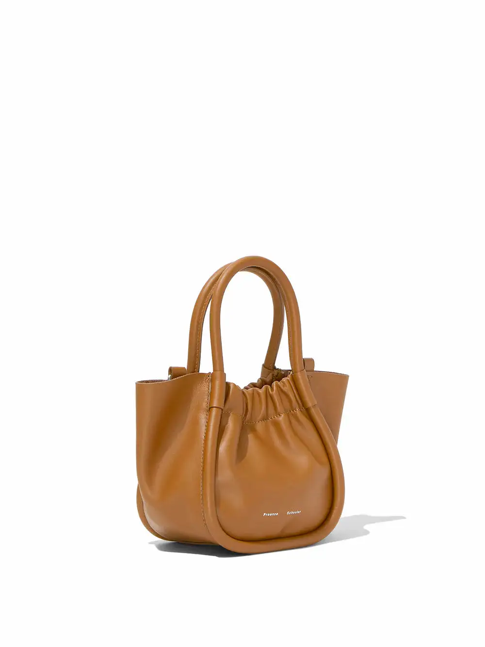 Cognac Extra Small Ruched Tote