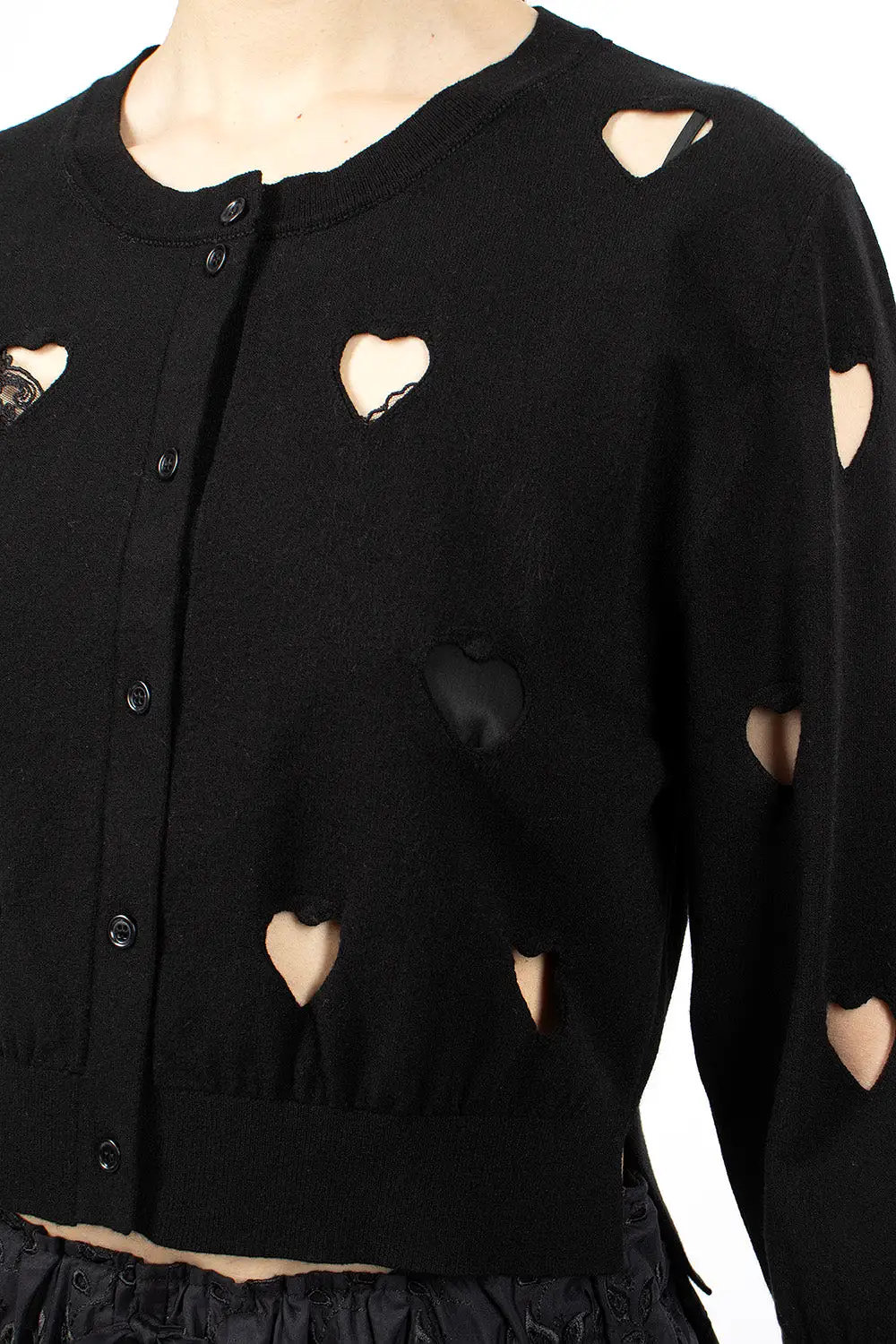 Cut Out Love Heart Cardigan Black