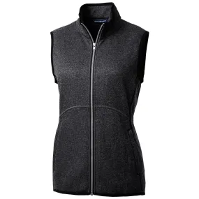 Cutter & Buck Women's Charcoal Heather Mainsail Sweater Knit Full Zip Vest