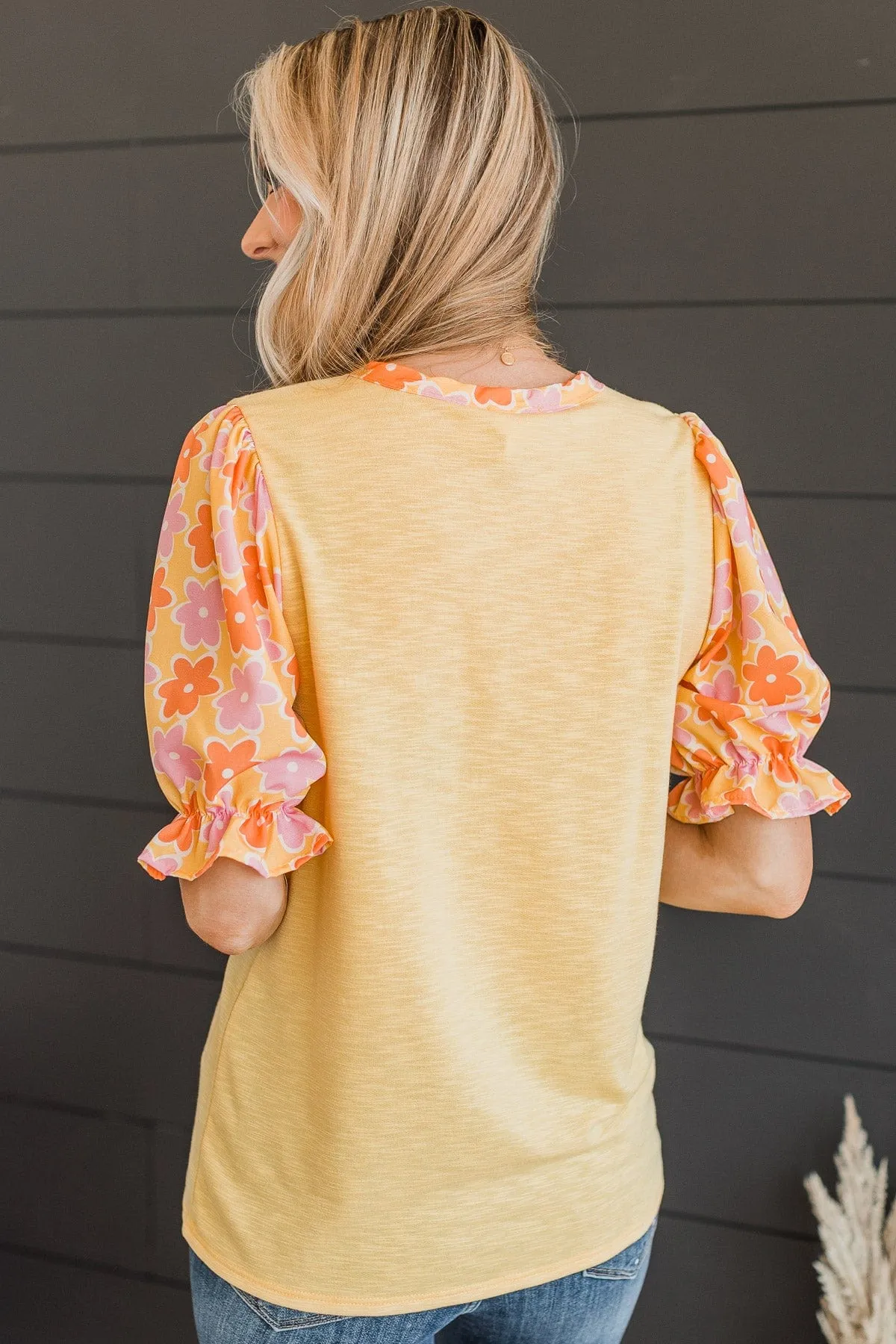 Days In The Sun Floral Top- Yellow