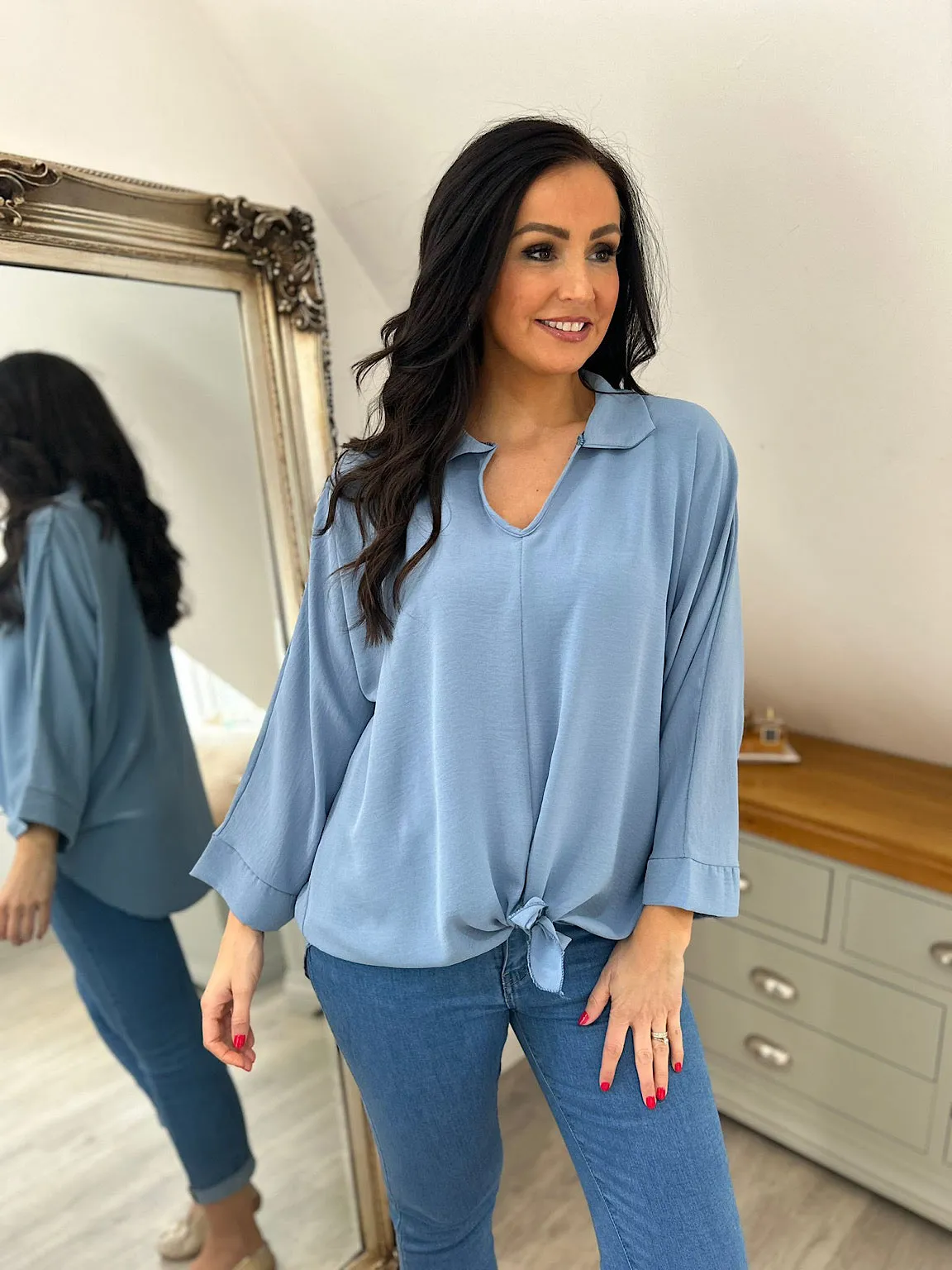 Denim Hem Tie Top Katie