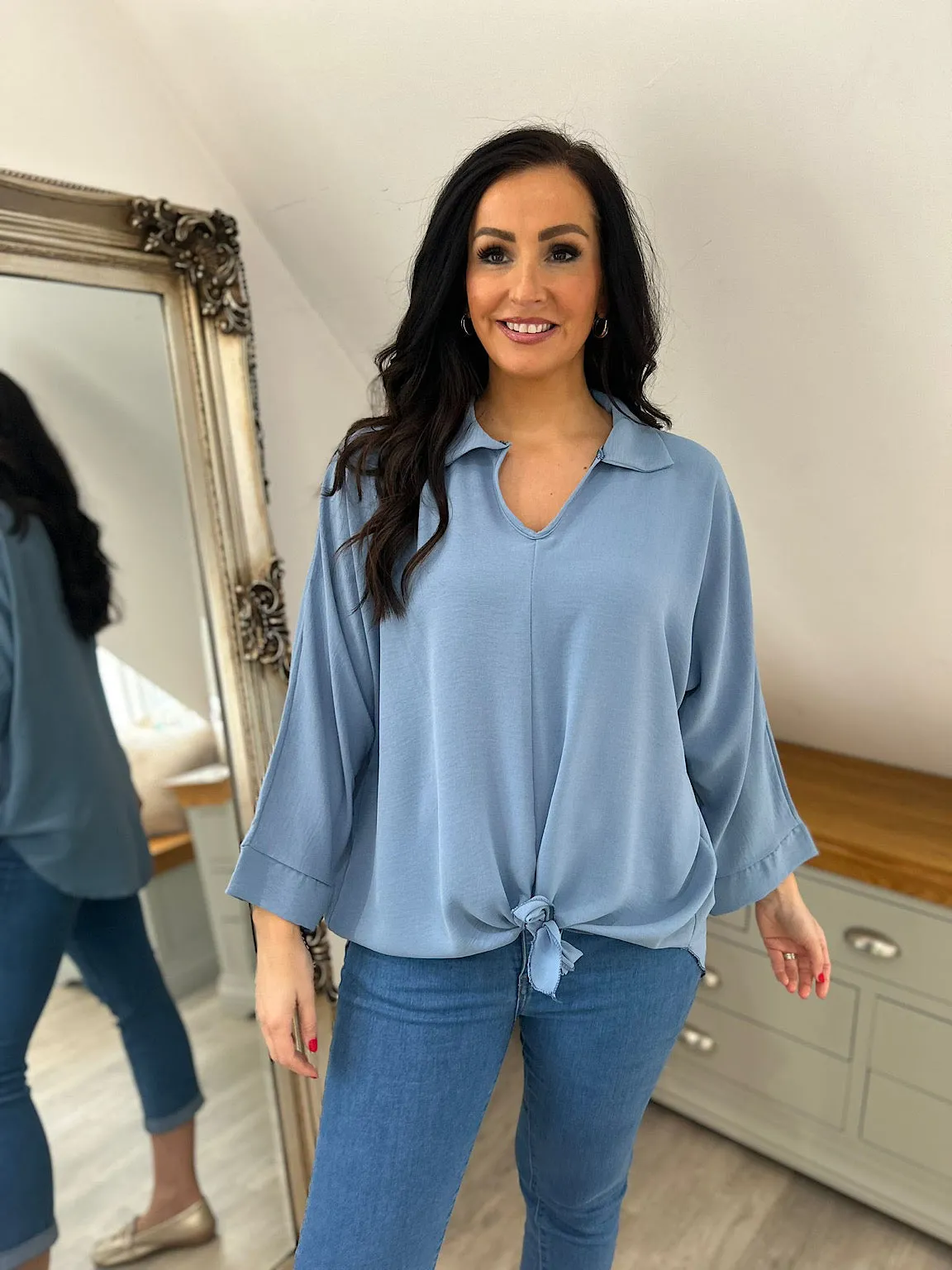 Denim Hem Tie Top Katie