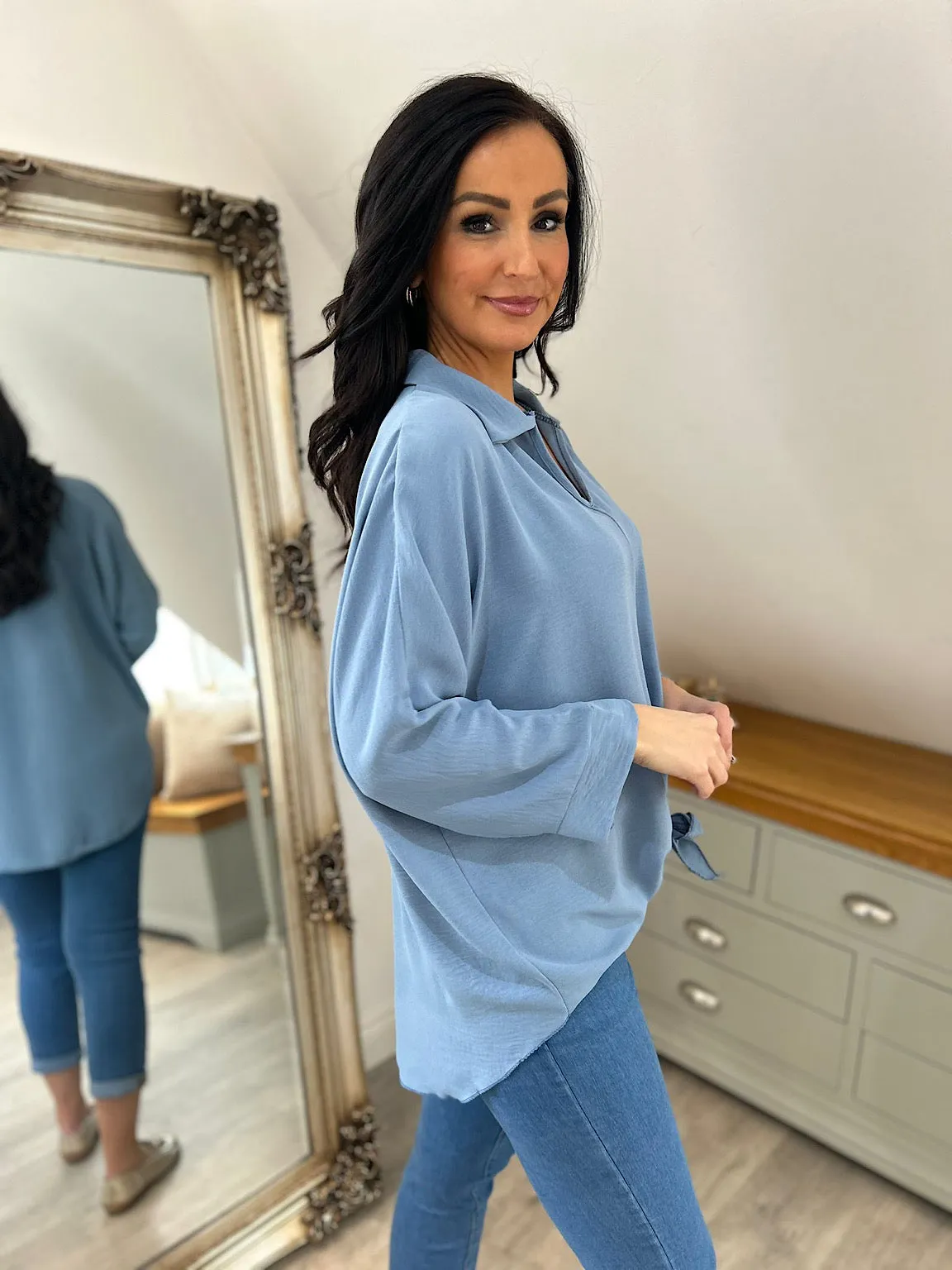 Denim Hem Tie Top Katie