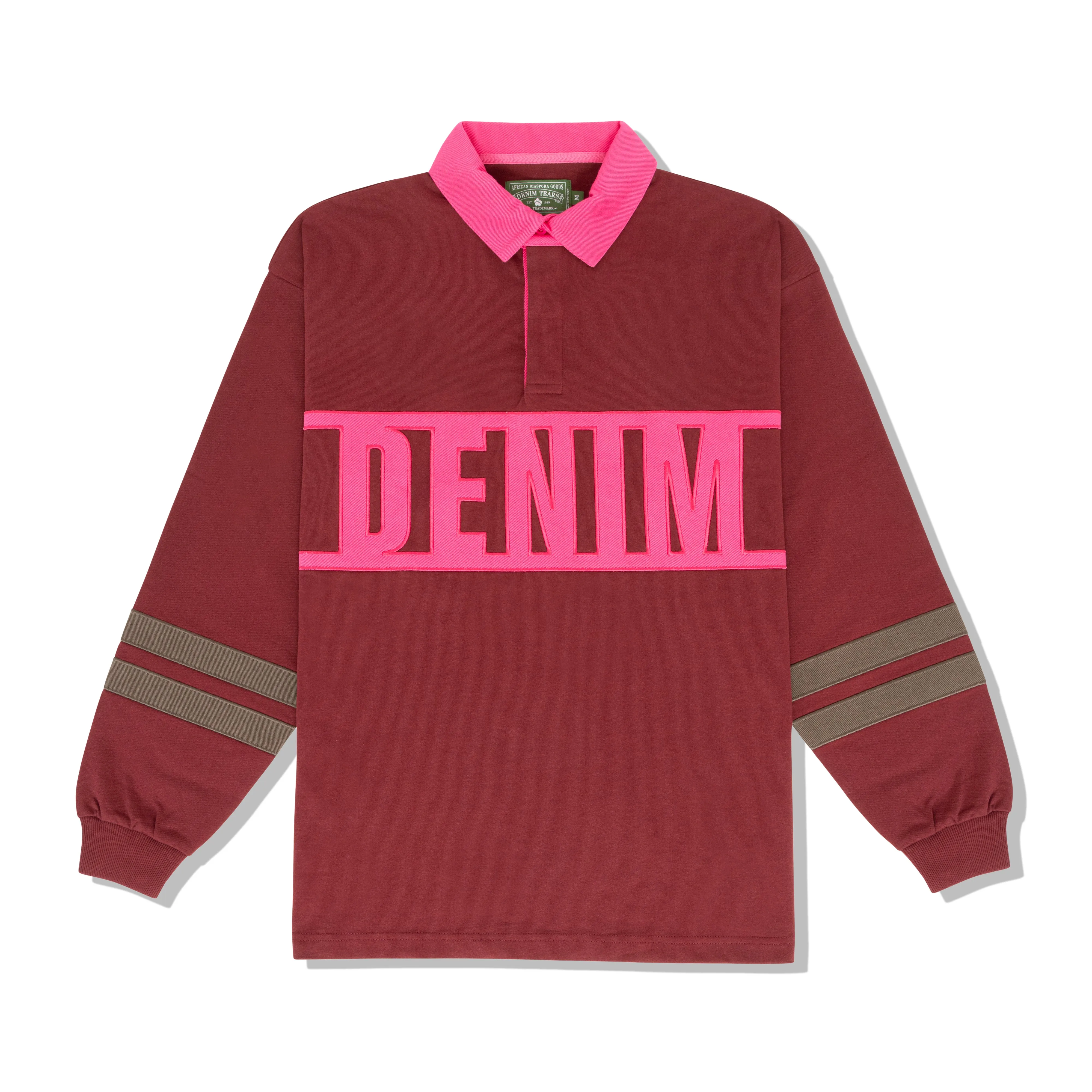 Denim Tears - Men's Down By The Tears Rugby Top - (Burgundy)