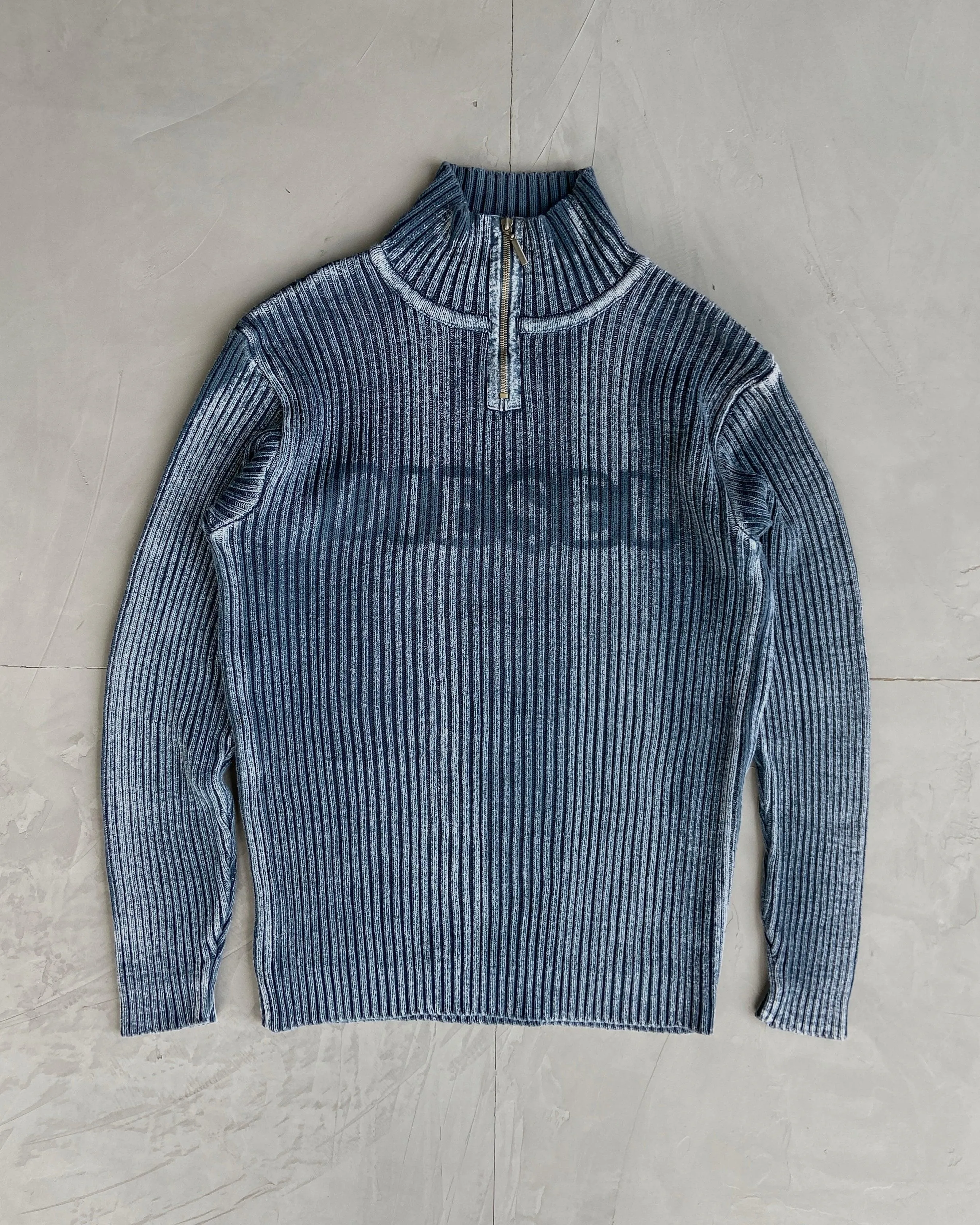 DIESEL 90'S WASHED RIBBED KNIT SWEATSHIRT - L