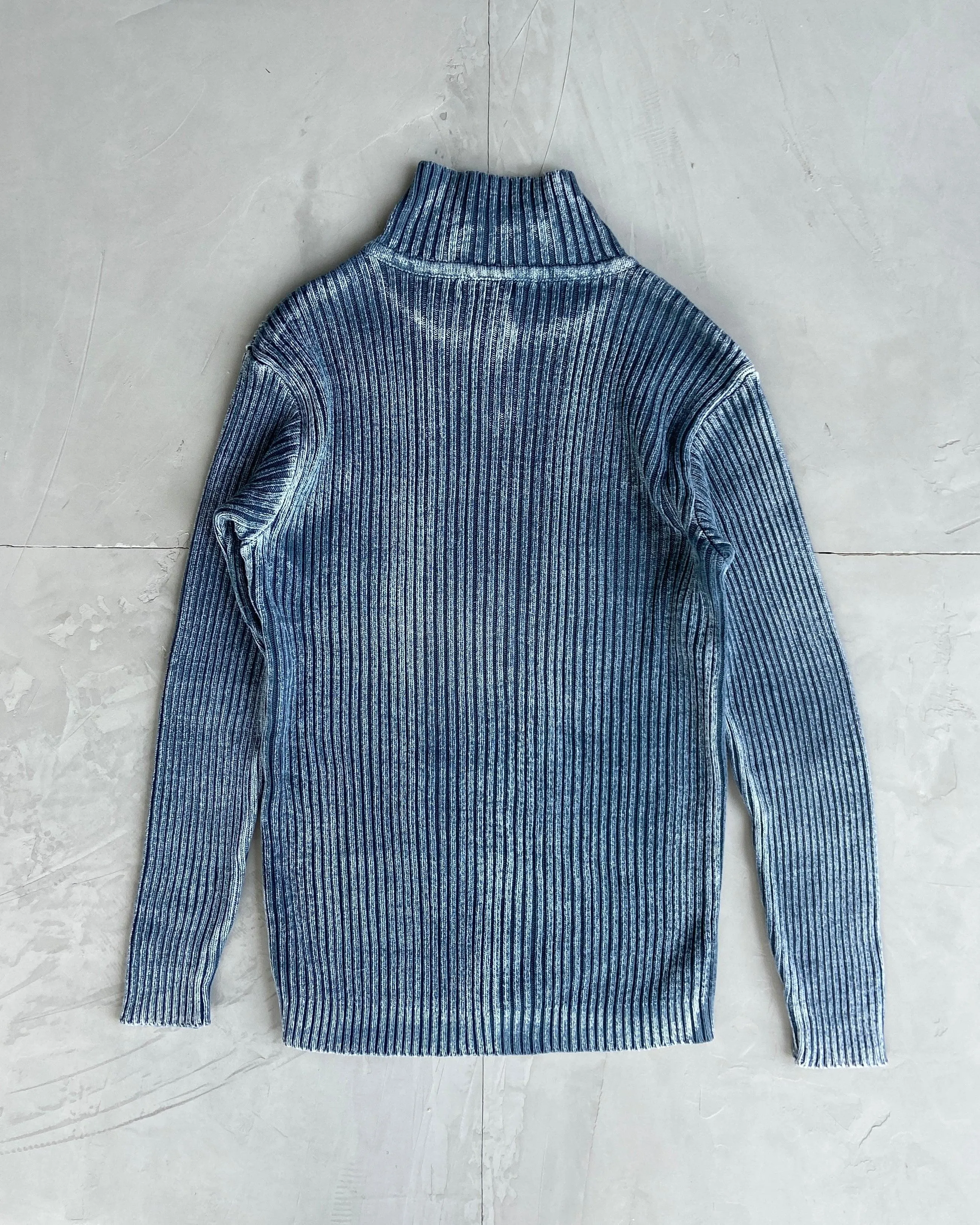 DIESEL 90'S WASHED RIBBED KNIT SWEATSHIRT - L