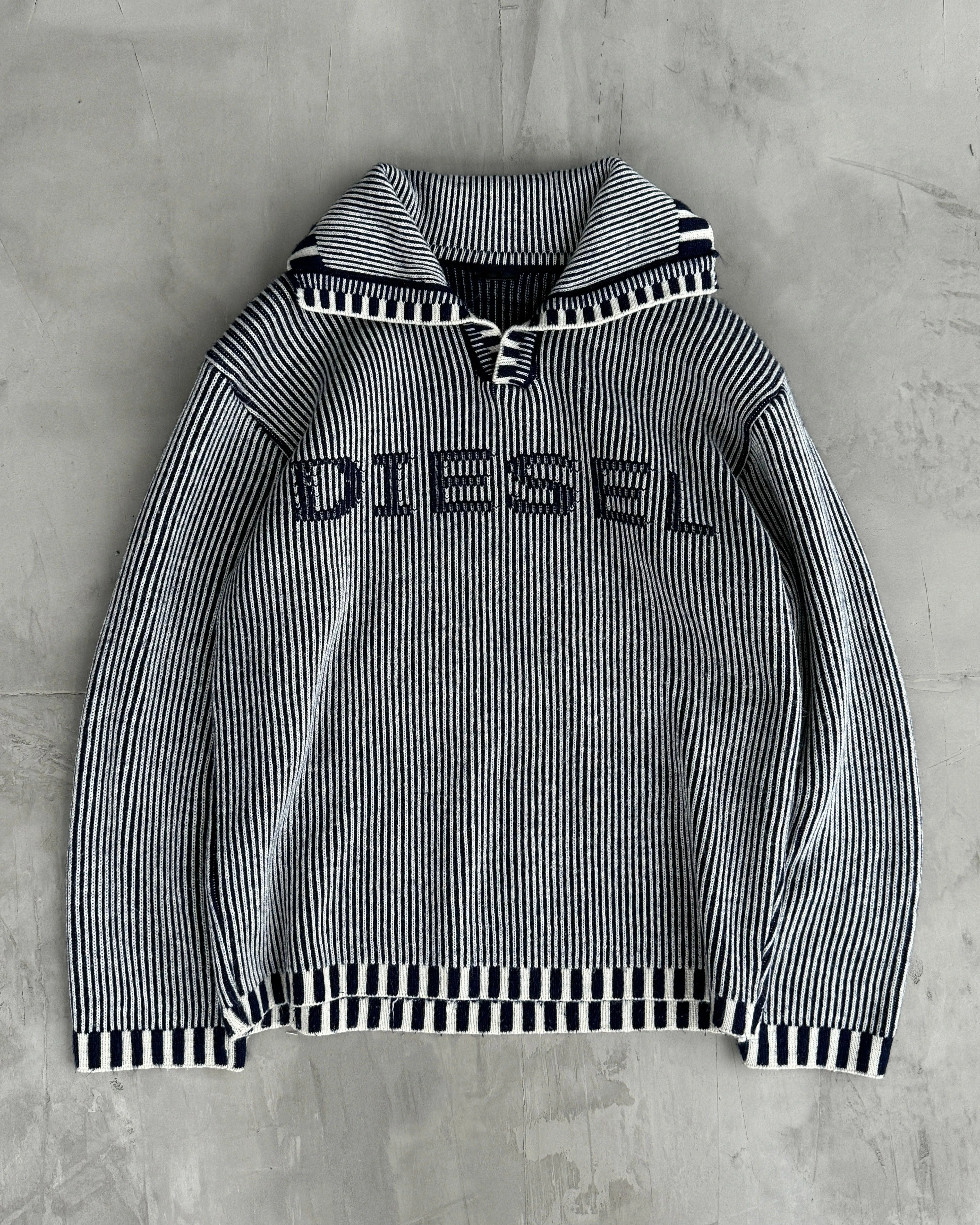 DIESEL RIBBED KNIT SPELLOUT LOGO PULLOVER SWEATSHIRT - S/M