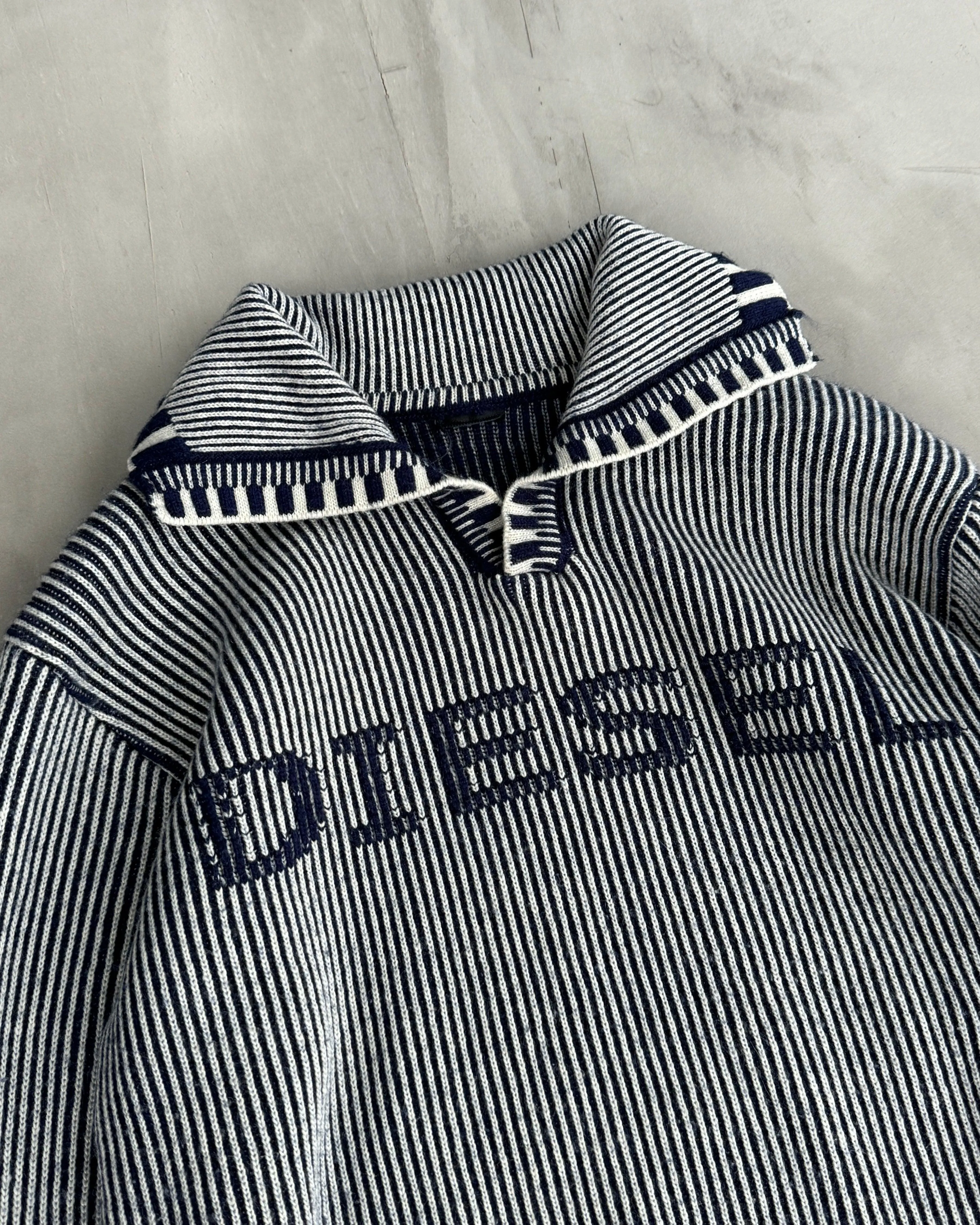 DIESEL RIBBED KNIT SPELLOUT LOGO PULLOVER SWEATSHIRT - S/M