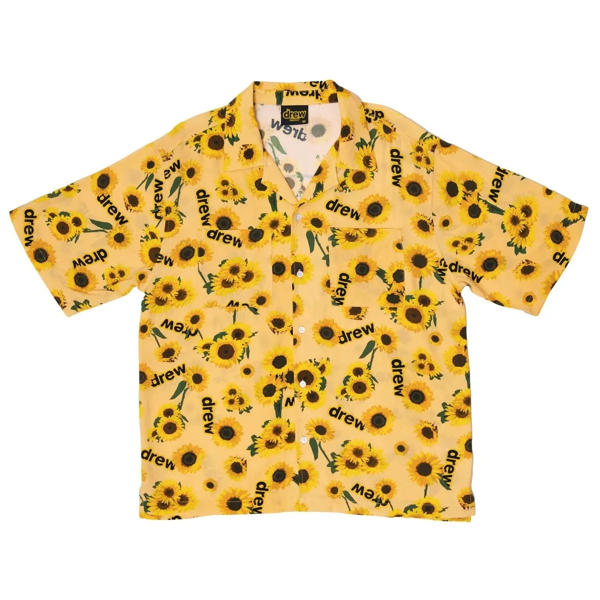 drew house  |drew house rayon camp shirt secret sunflower