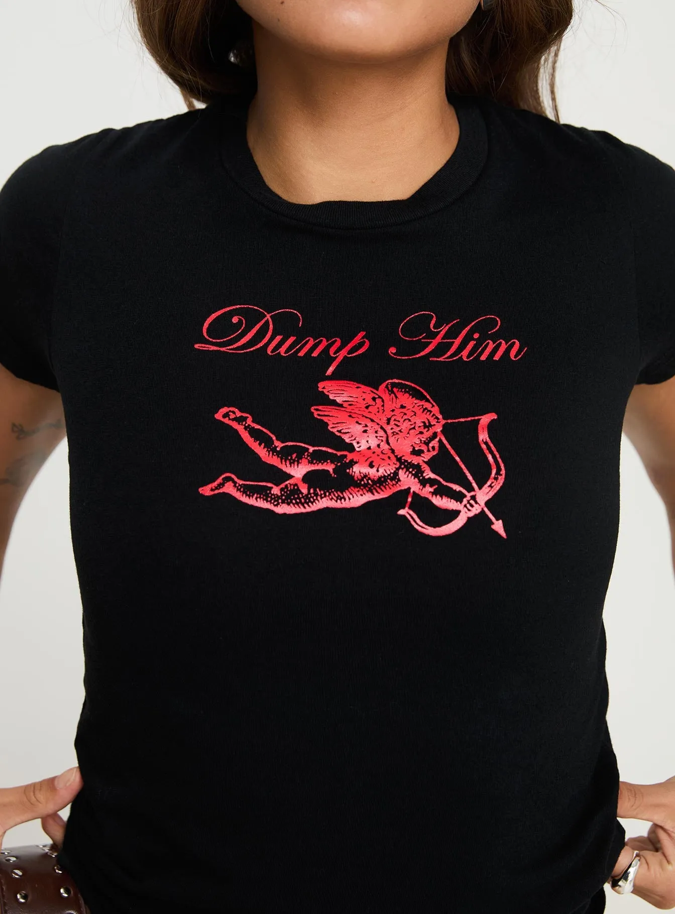 Dump Him Baby Tee Black