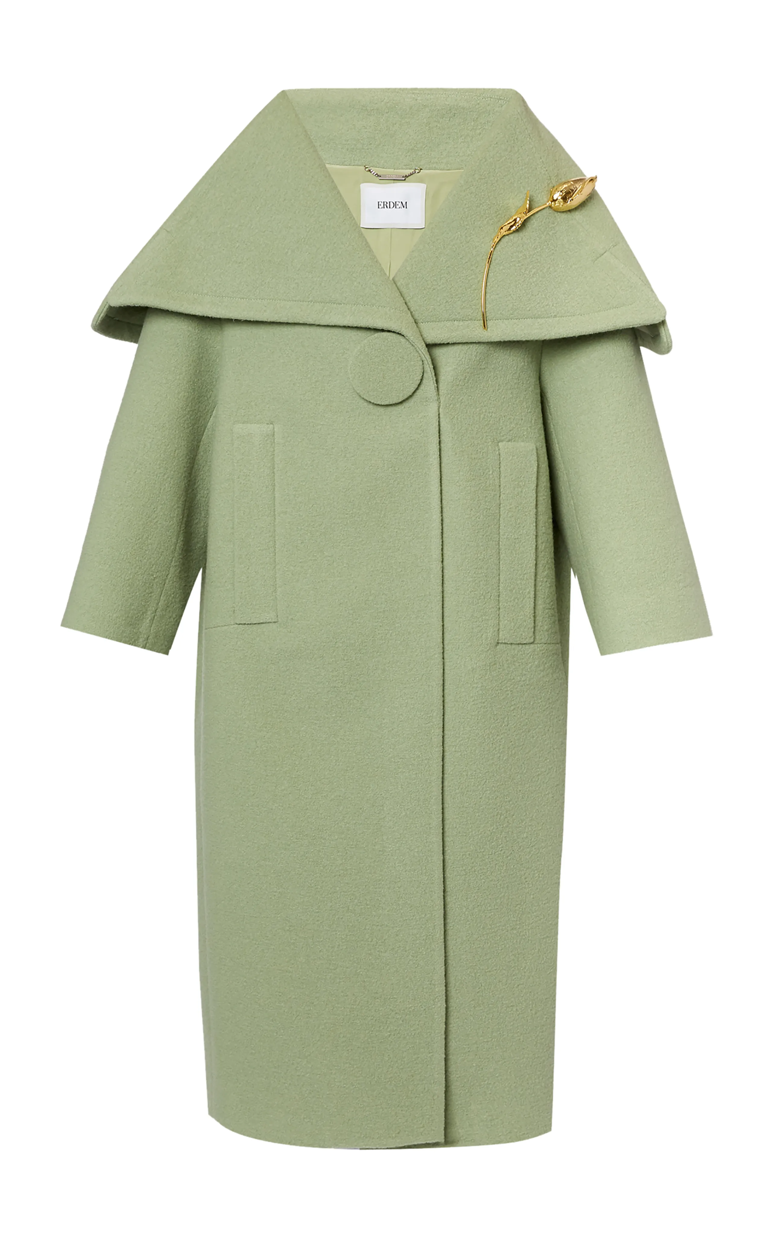 Erdem Shawl-Collar Bouclé Wool Coat