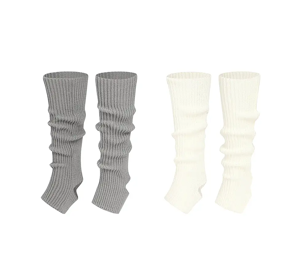 EVERAU Women Stretchy Ribbed Knit Stirrup Leg Warmers