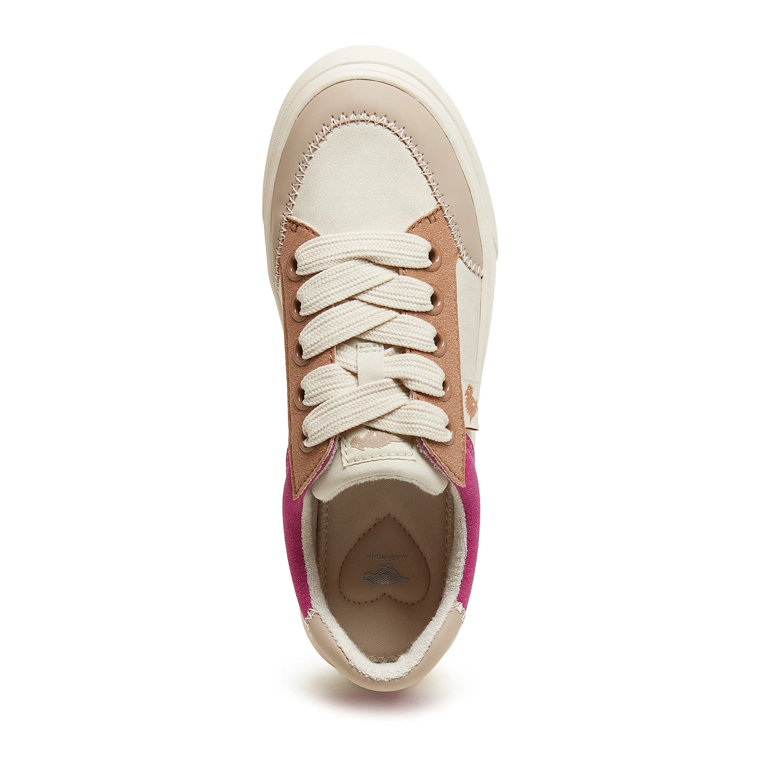 Flame Cream Color Block Platform Sneaker