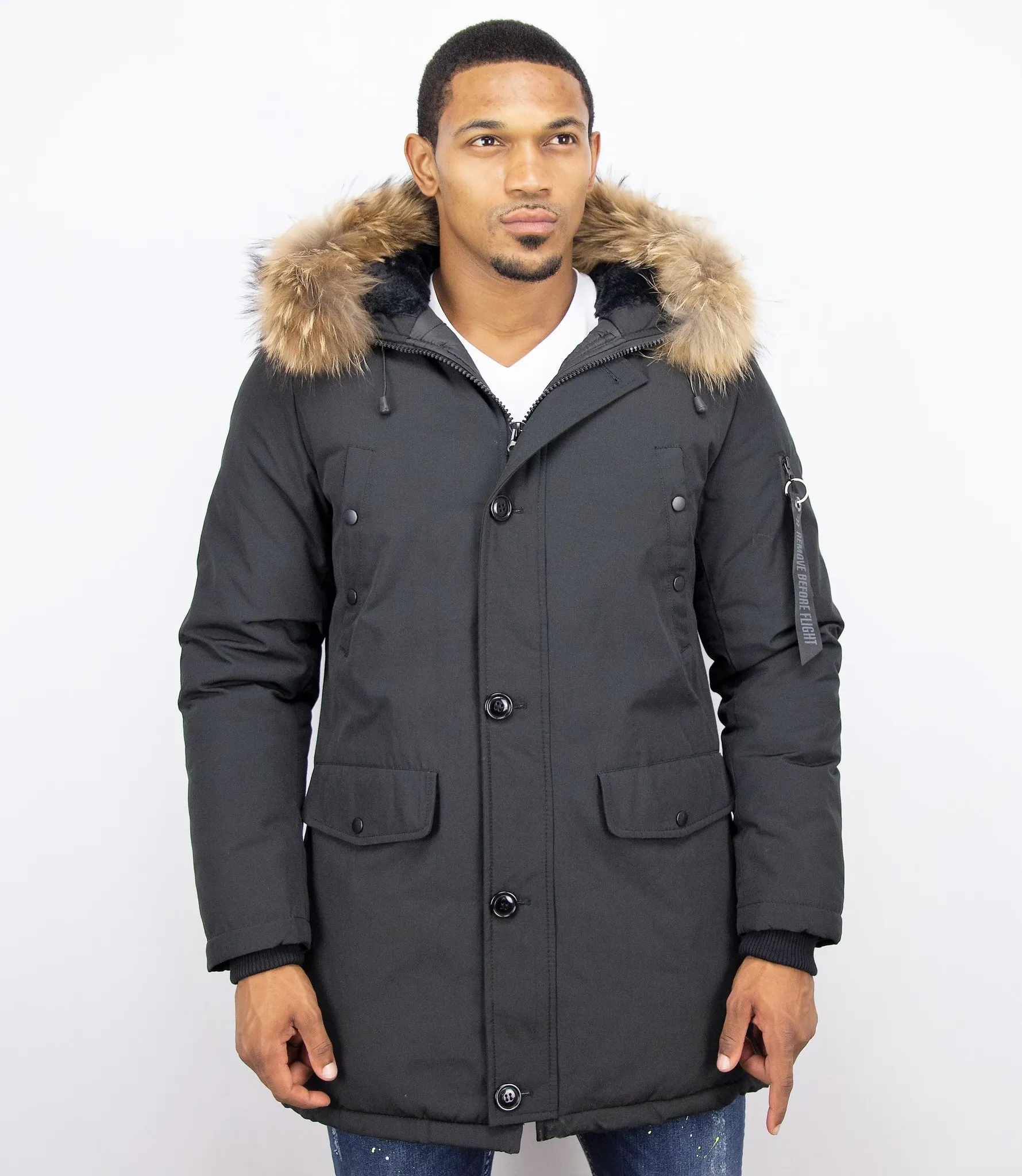 Fur Collar Coat | Men Winter Coat Long |