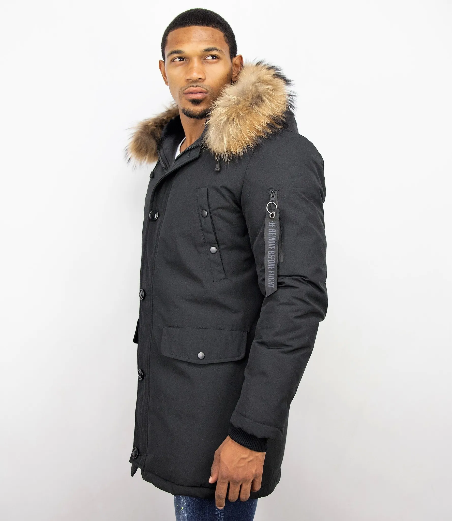 Fur Collar Coat | Men Winter Coat Long |