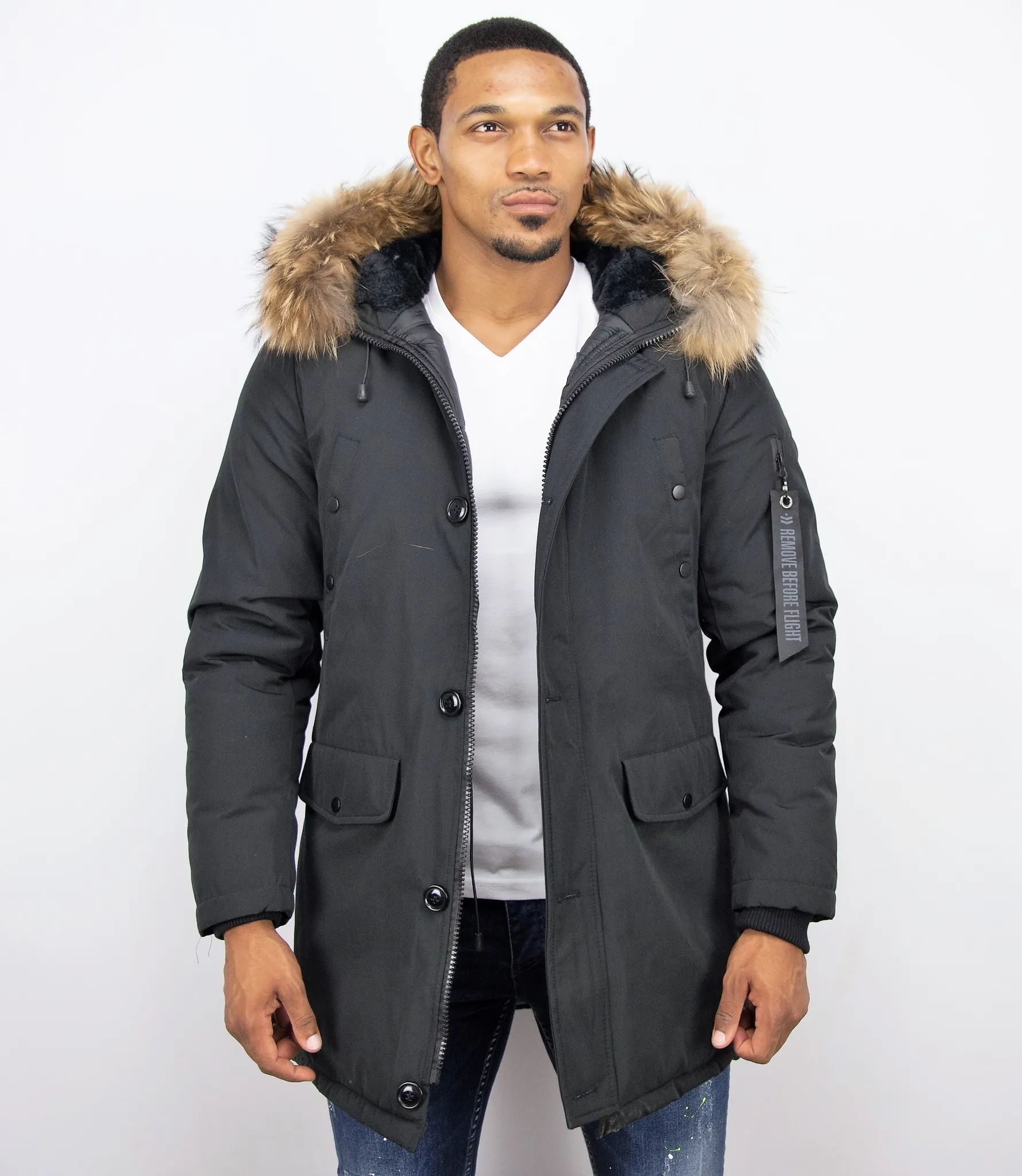 Fur Collar Coat | Men Winter Coat Long |