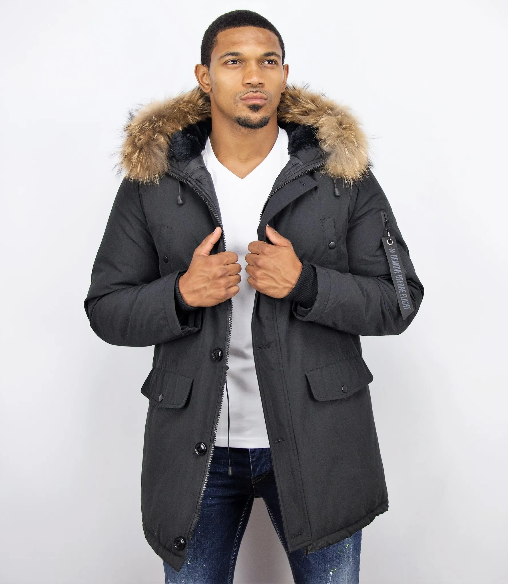 Fur Collar Coat | Men Winter Coat Long |