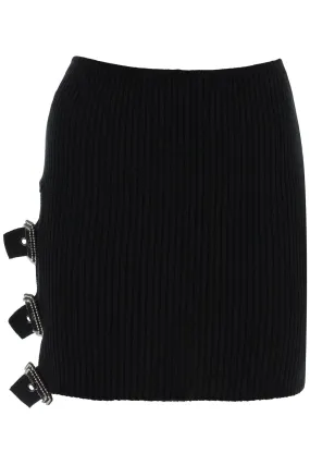 Giuseppe Di Morabito Mini Ribbed Knit Skirt In Nine Words   Black