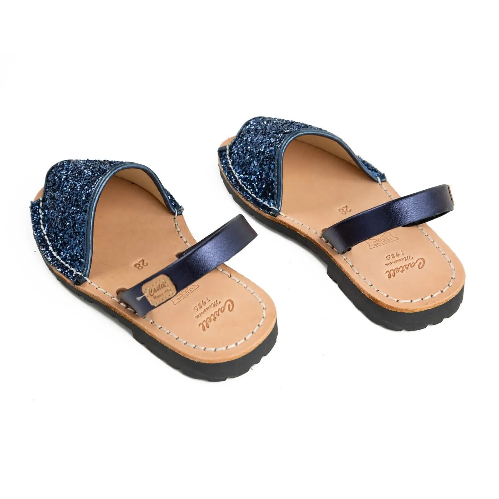 Glittery Leather Menorcan Sandal For Kids - Iker 1097R