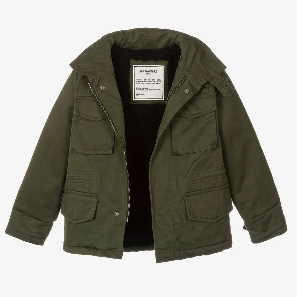 Green Cotton Parka Coat