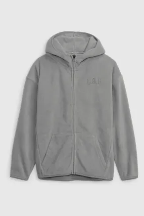 Grey Arch Logo Zip Hoodie