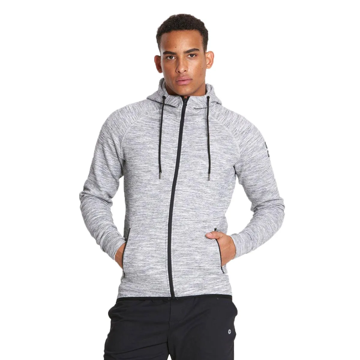 Gym+Coffee Fleck Hoodie - Mens - Grey