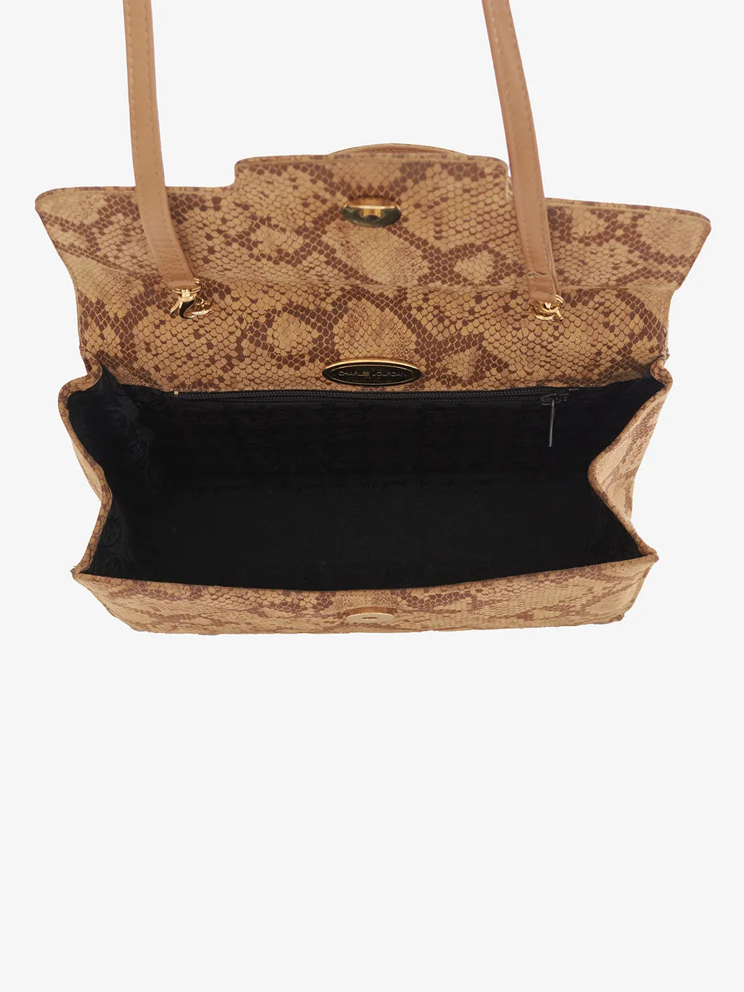 Hand bag in reptile print