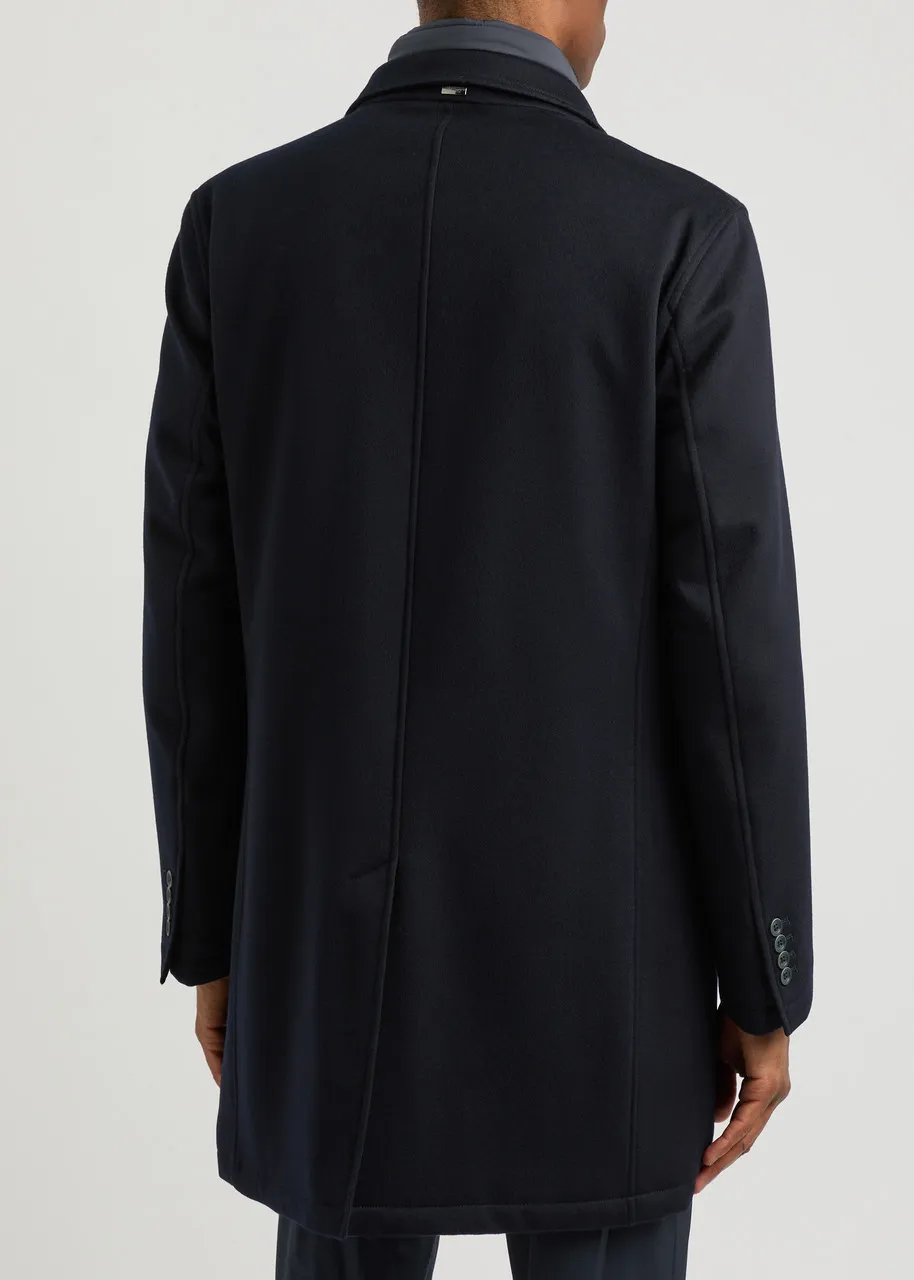 HERNO Quilted nylon-layered wool coat  
                         
                     
                