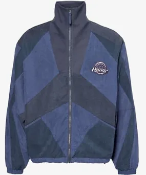 Honor The Gift Mens Navy Color Block high-neck relaxed-fit woven-blend jacket