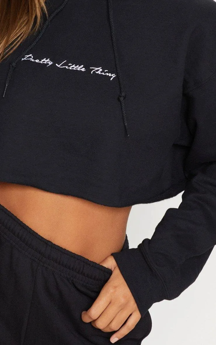 Hoodies & Sweatshirts | Black Oversized Crop Hoodie | PrettyLittleThing