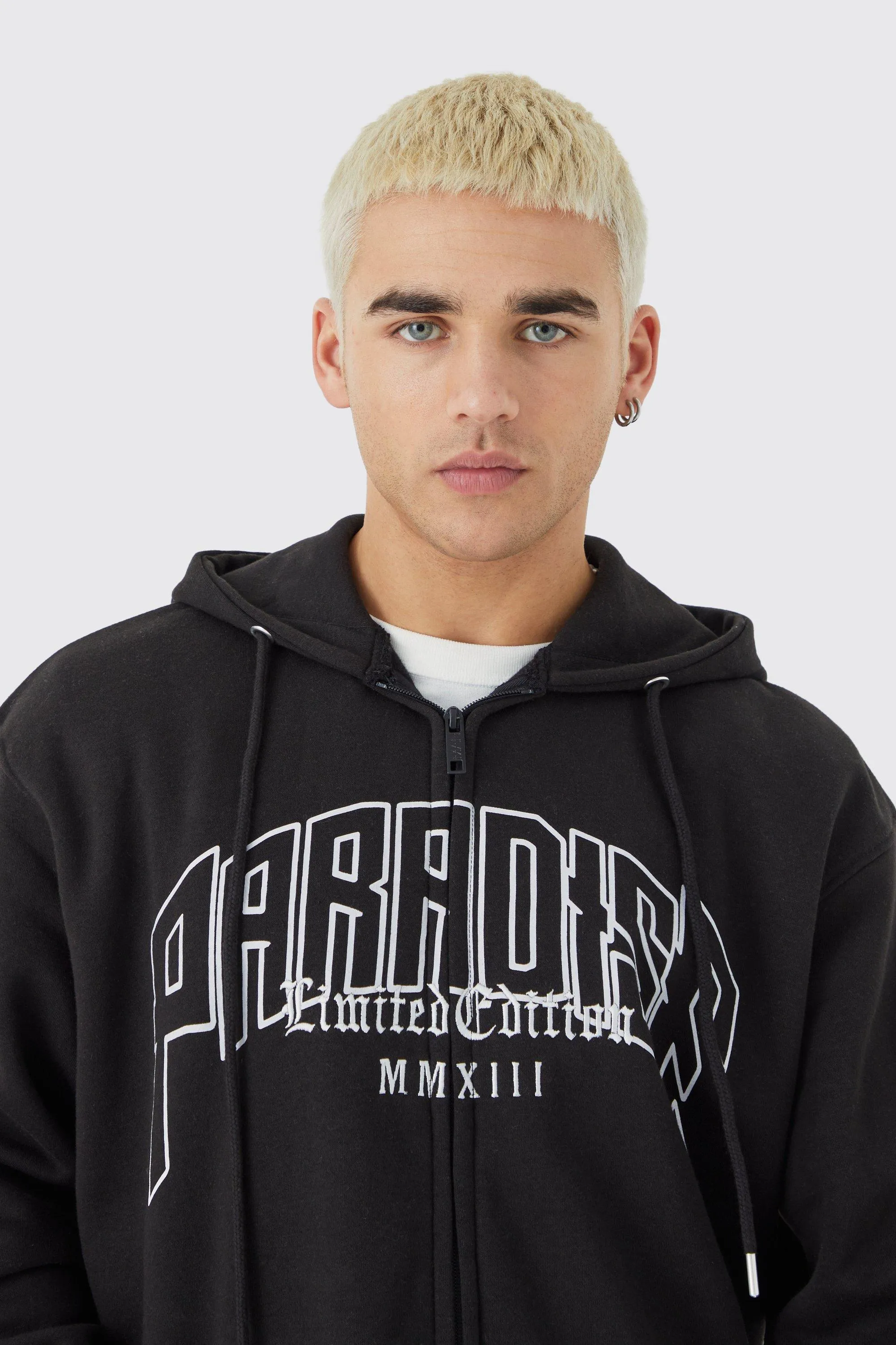 Hoodies & Sweatshirts | Oversized Paradise Zip Thru Hoodie | boohooMAN