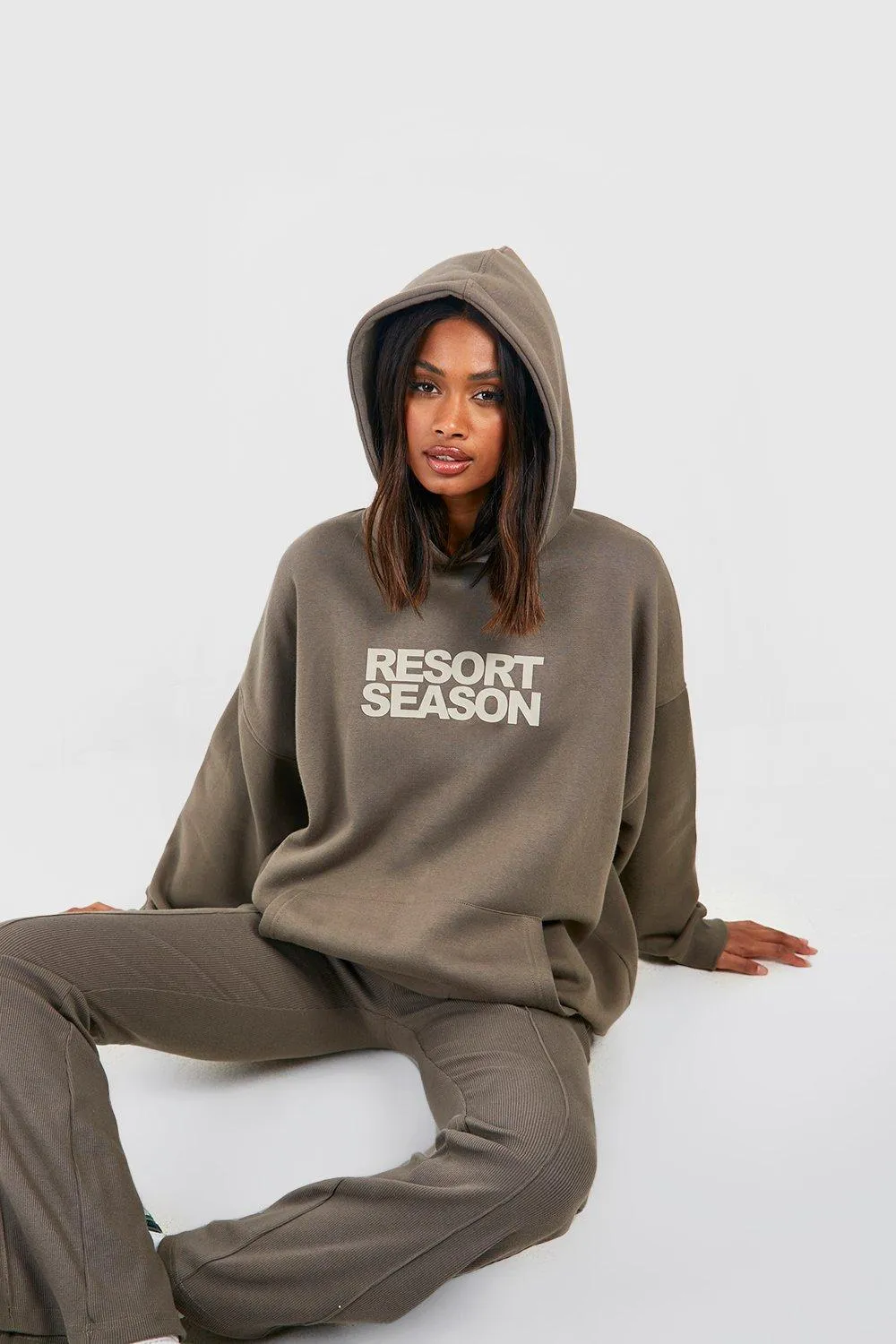 Hoodies & Sweatshirts | Resort Season Slogan Oversized Hoodie | boohoo