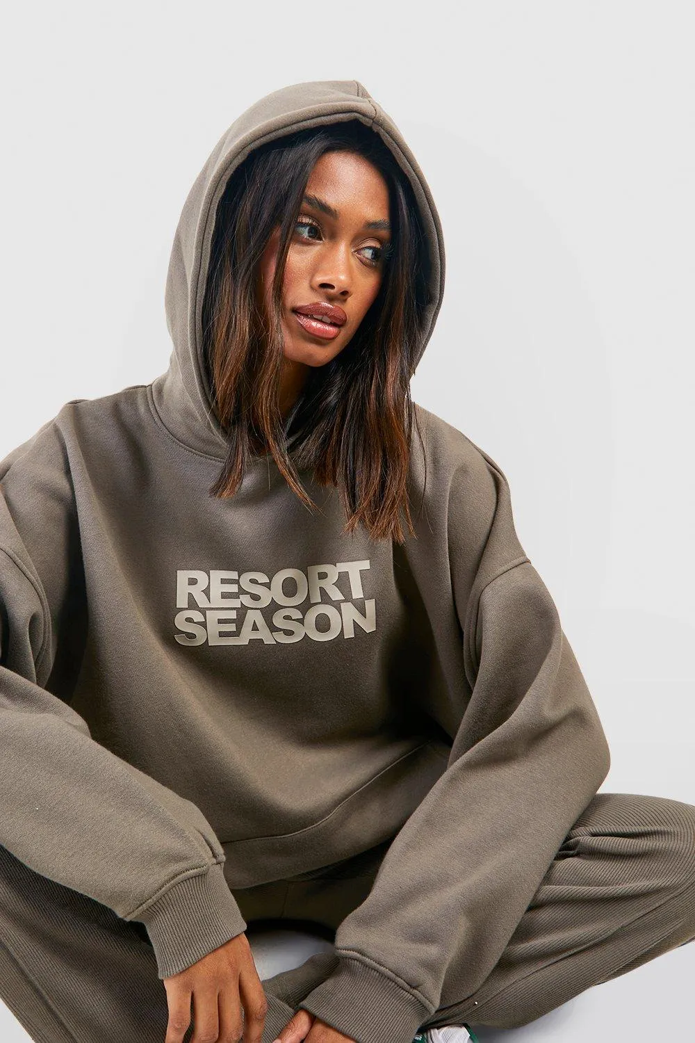 Hoodies & Sweatshirts | Resort Season Slogan Oversized Hoodie | boohoo