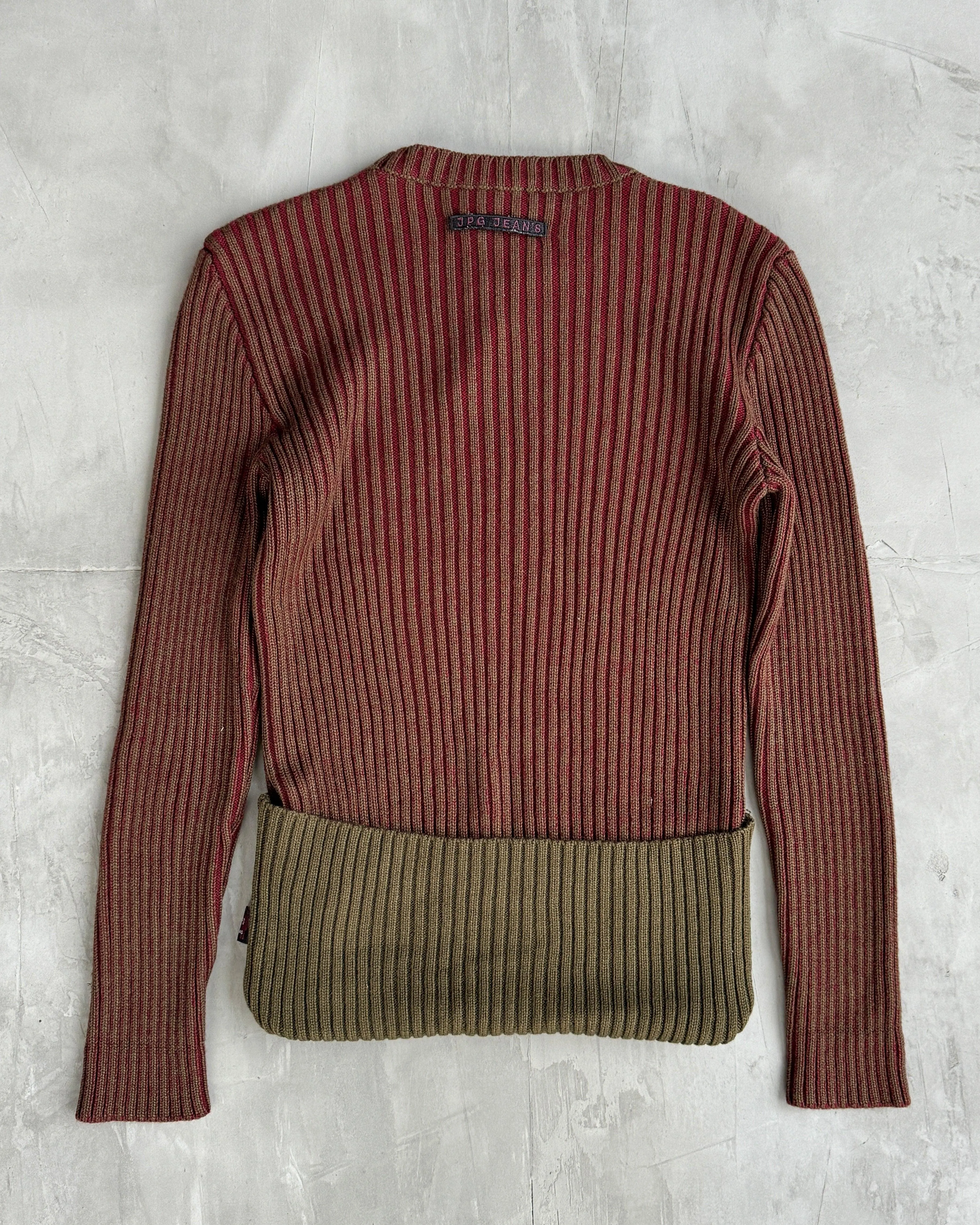 JEAN PAUL GAULTIER JEAN'S 90'S RIBBED KNIT SWEATSHIRT - M