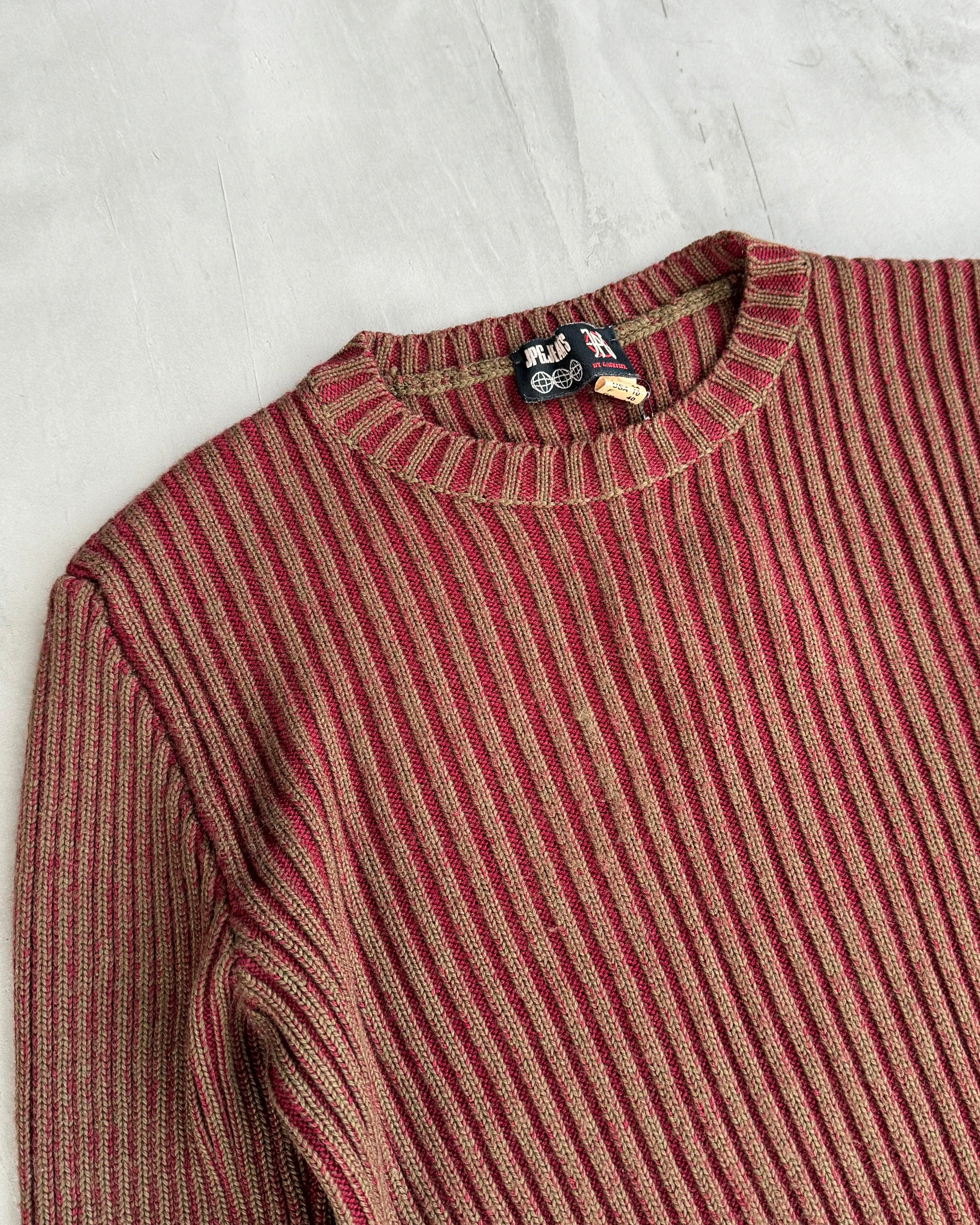 JEAN PAUL GAULTIER JEAN'S 90'S RIBBED KNIT SWEATSHIRT - M