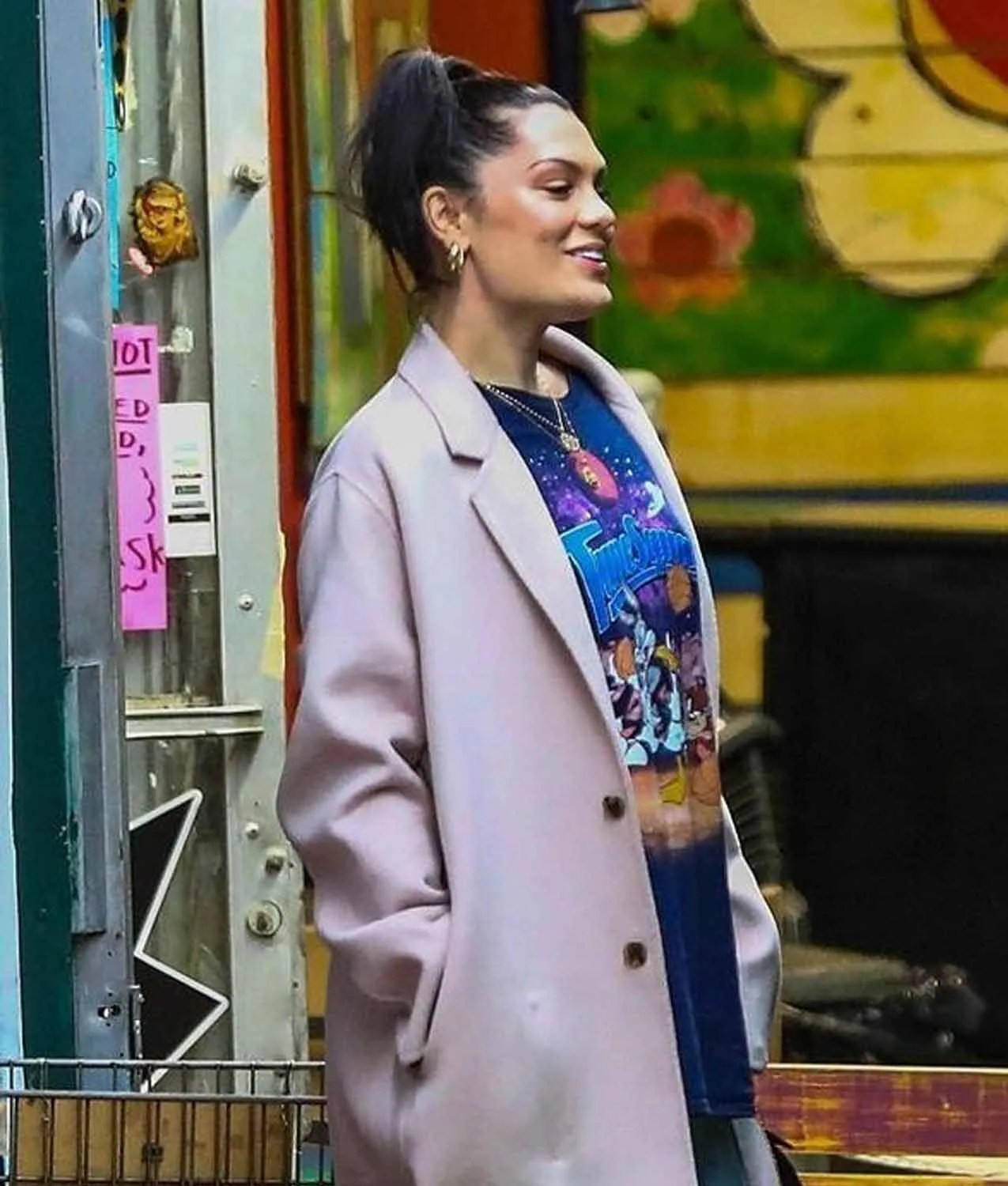 Jessie J Long Pink Coat | Women's Pink Trench Coat