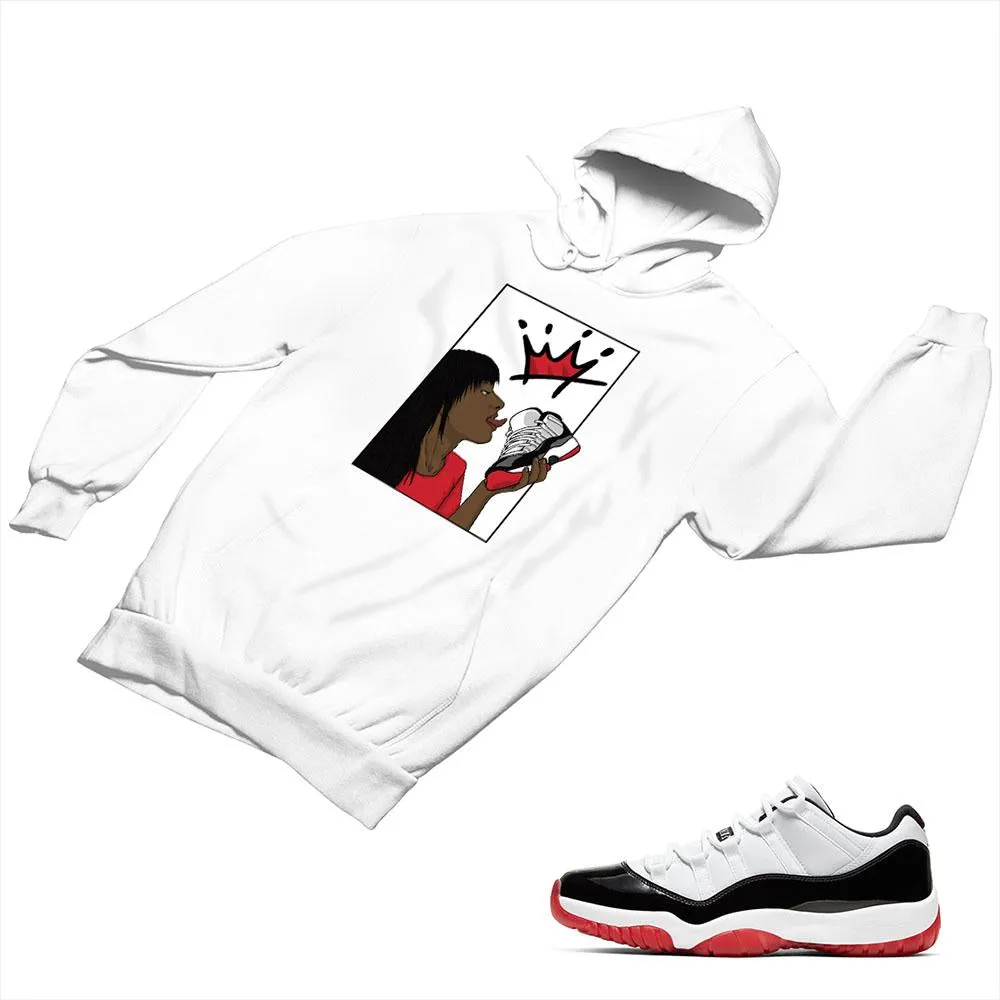 Jordan 11 White Bred Matching Custom Designed Hoodies JD 11-5-7-6