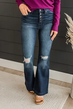 KanCan Petite Flare Jeans- Frannie Wash