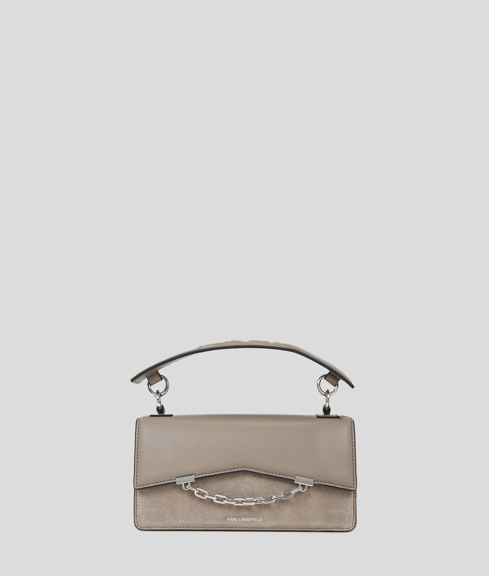 Karl Lagerfeld, K/seven Grainy Suede Crossbody Bag, Woman, Ash Grey, Size: One size